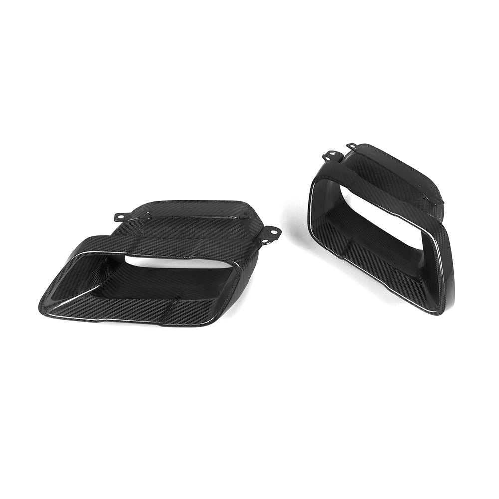 BMW X5 G05 Carbon Fibre Exhaust Tips - autoclave prepreg gloss finish bolt-on upgrade