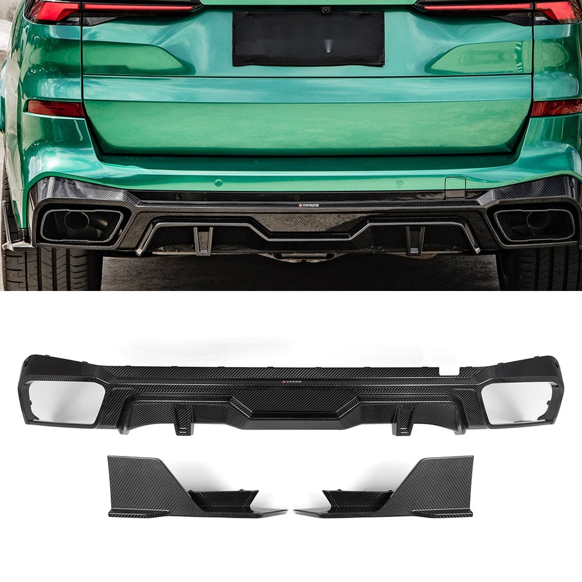 BMW X5 G05 Prepreg Carbon Fibre Rear Diffuser - gloss OEM fitment upgrade