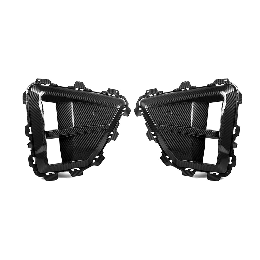BMW X5M F95 LCI Carbon Fibre Air Duct - prepreg weave with gloss clearcoat finish