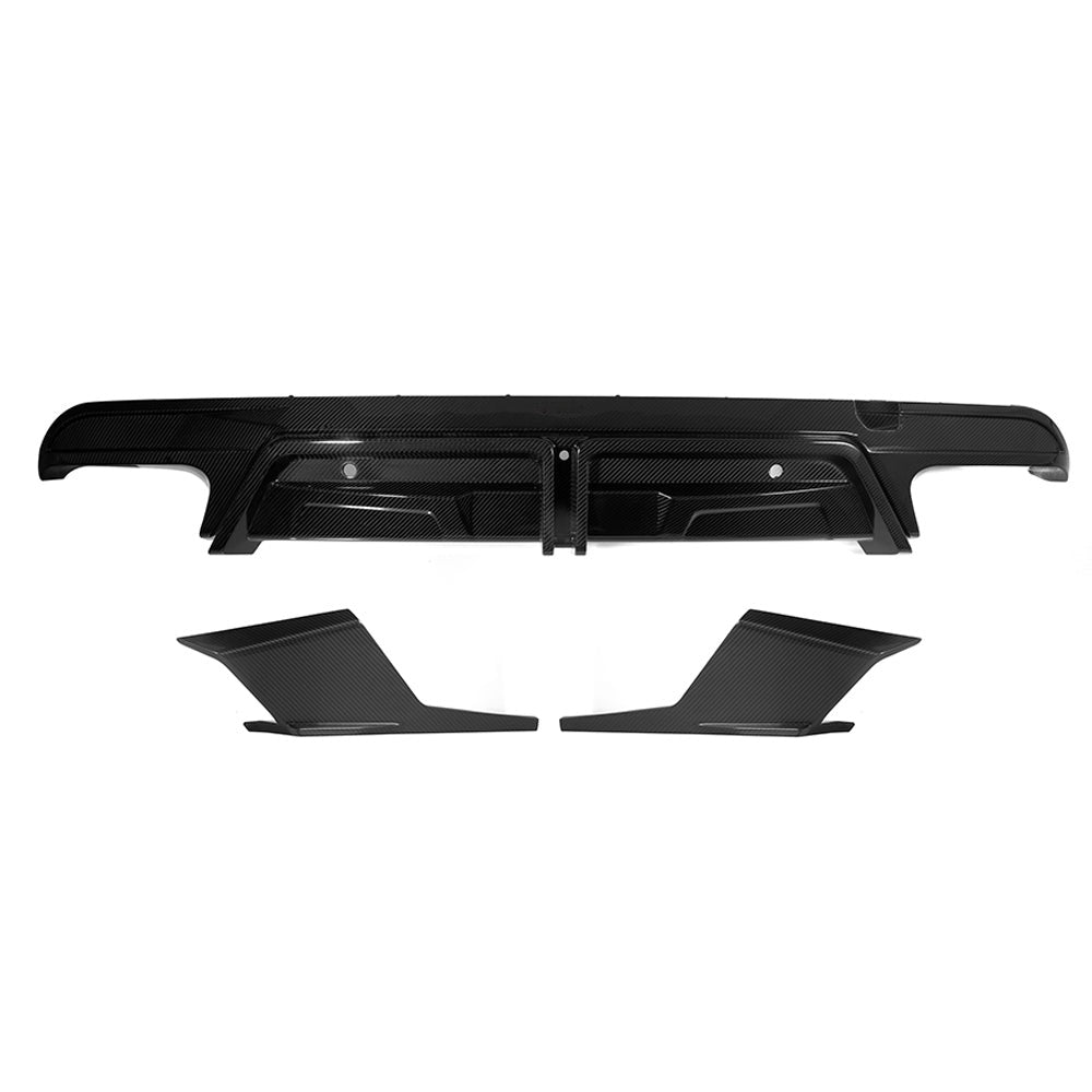 BMW X5M F95 Prepreg Carbon Fibre Rear Diffuser with Integrated Brake Light - aggressive aerodynamic upgrade