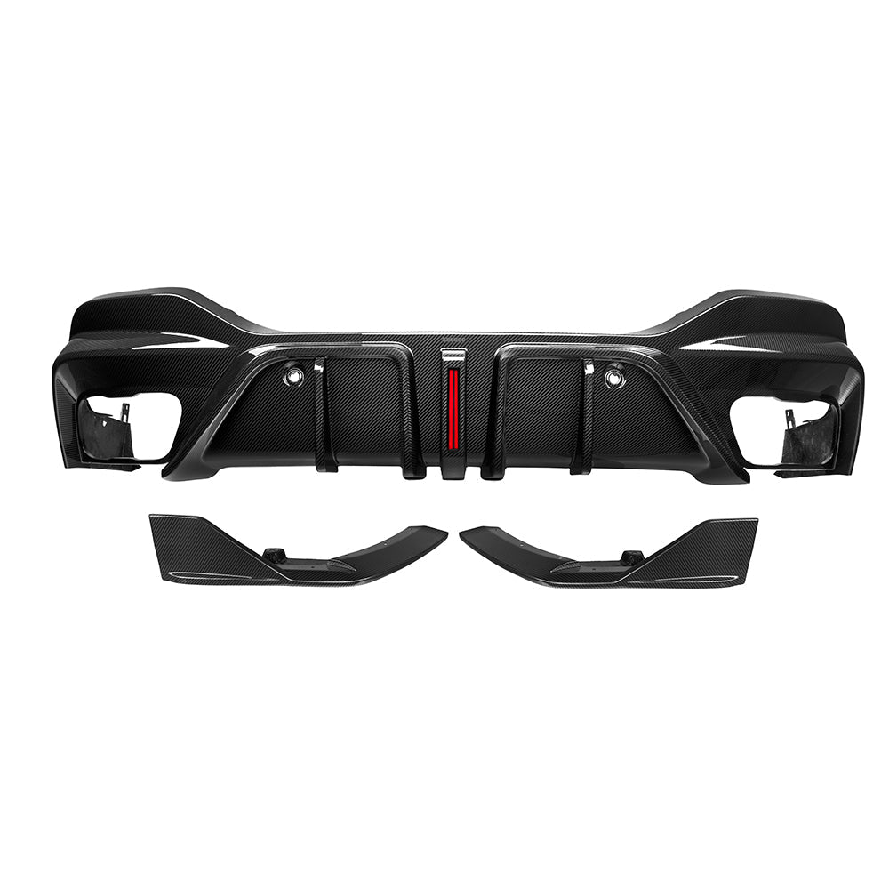 BMW X6 G06 Prepreg Carbon Fibre Rear Diffuser with Brake Light - aggressive OEM-fit upgrade