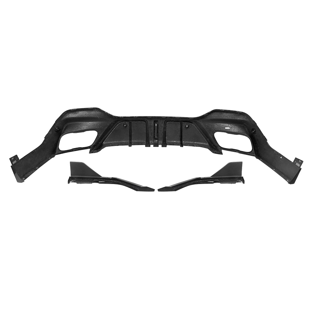 BMW X6 G06 Prepreg Carbon Fibre Rear Diffuser with Brake Light - aggressive OEM-fit upgrade
