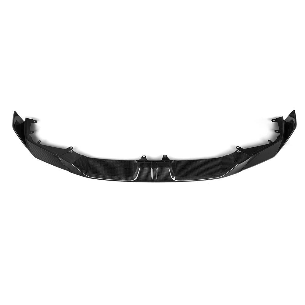 BMW X6M F96 LCI Carbon Fibre Front Lip - prepreg dry carbon with side winglets