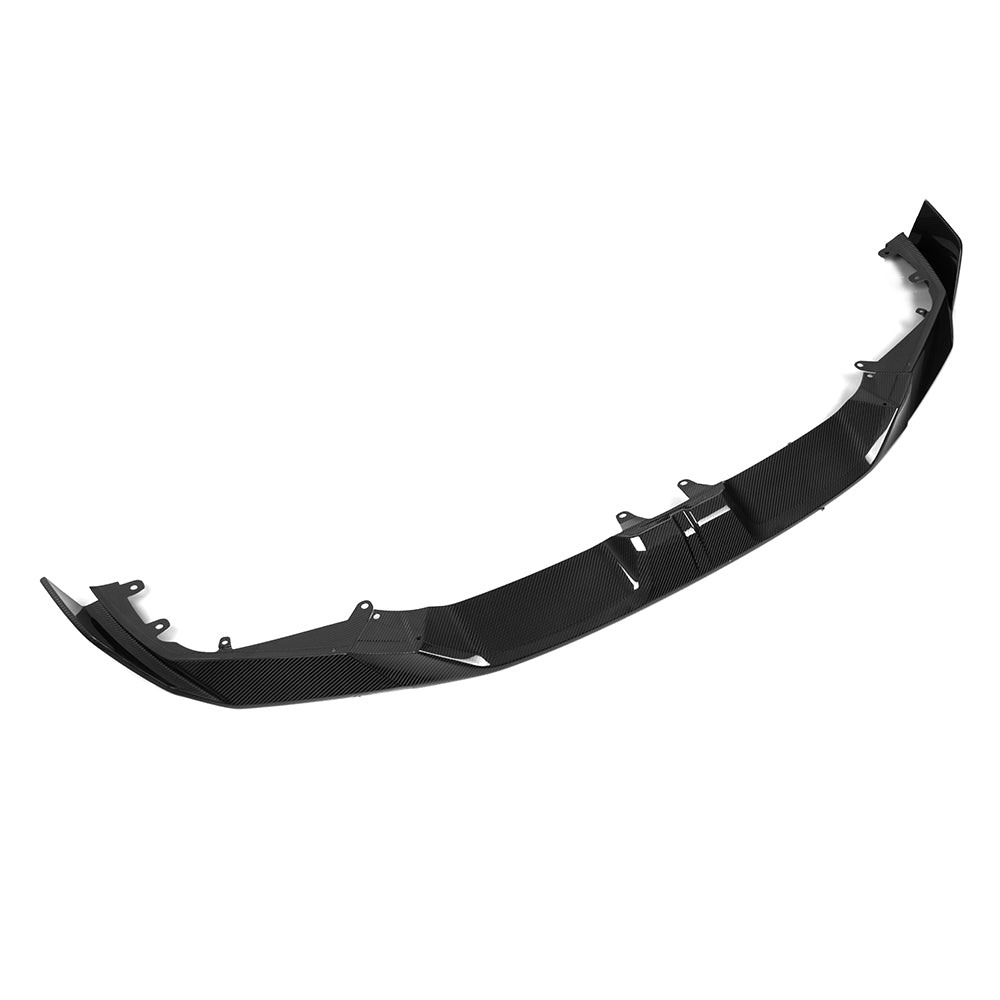 BMW X6M F96 LCI Carbon Fibre Front Lip - prepreg dry carbon with side winglets