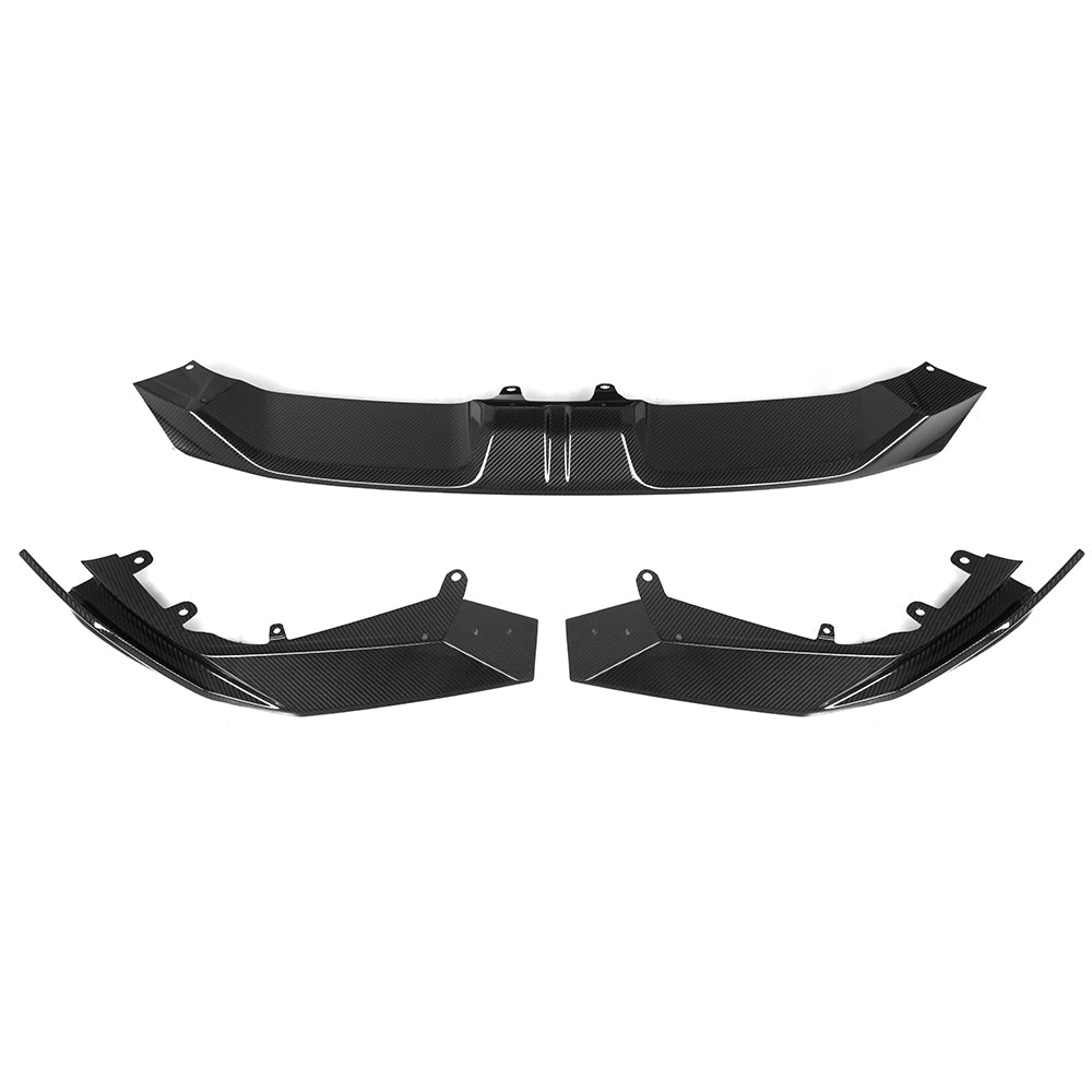 BMW X6M F96 LCI Carbon Fibre Front Lip - prepreg dry carbon with side winglets