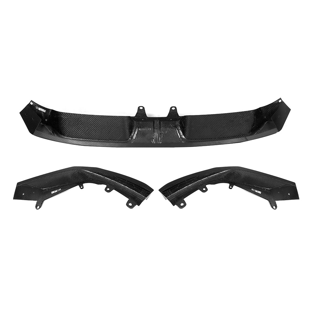 BMW X6M F96 LCI Carbon Fibre Front Lip - prepreg dry carbon with side winglets