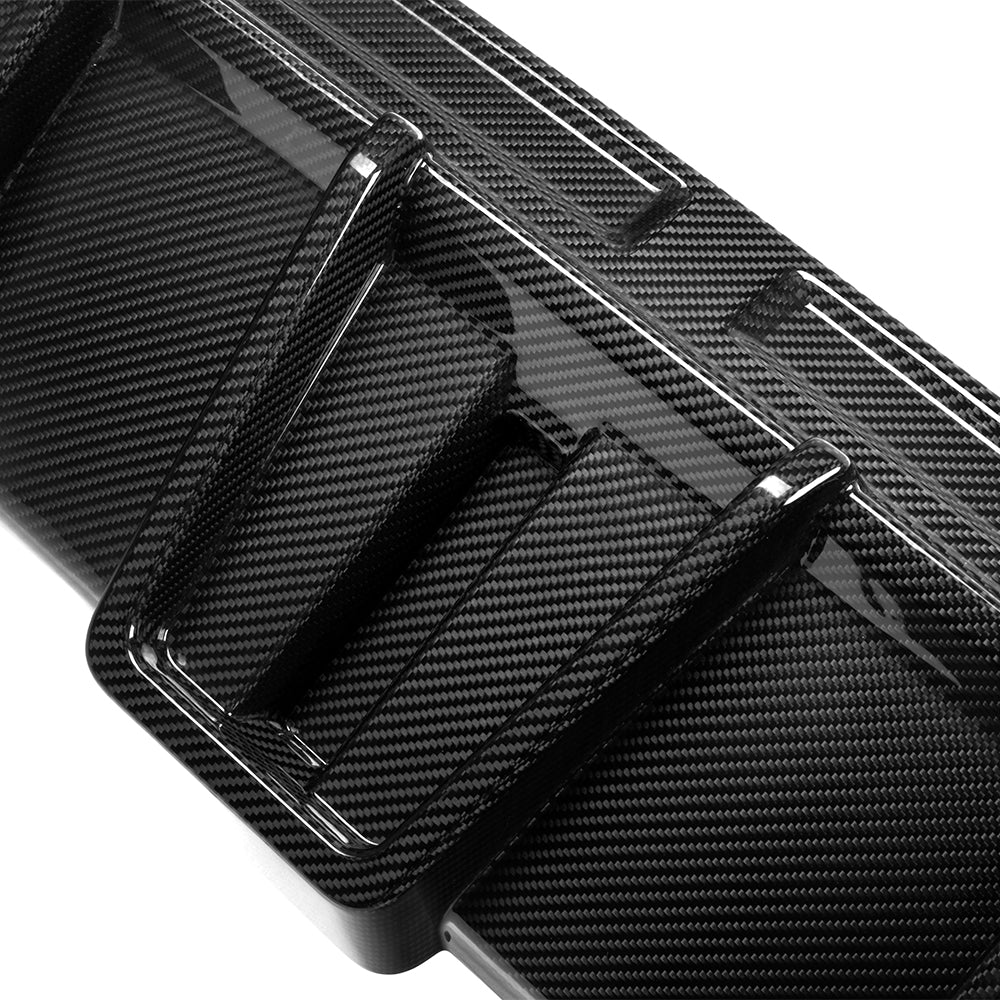 BMW X6M F96 Prepreg Carbon Fibre Rear Diffuser - dual winglets gloss finish