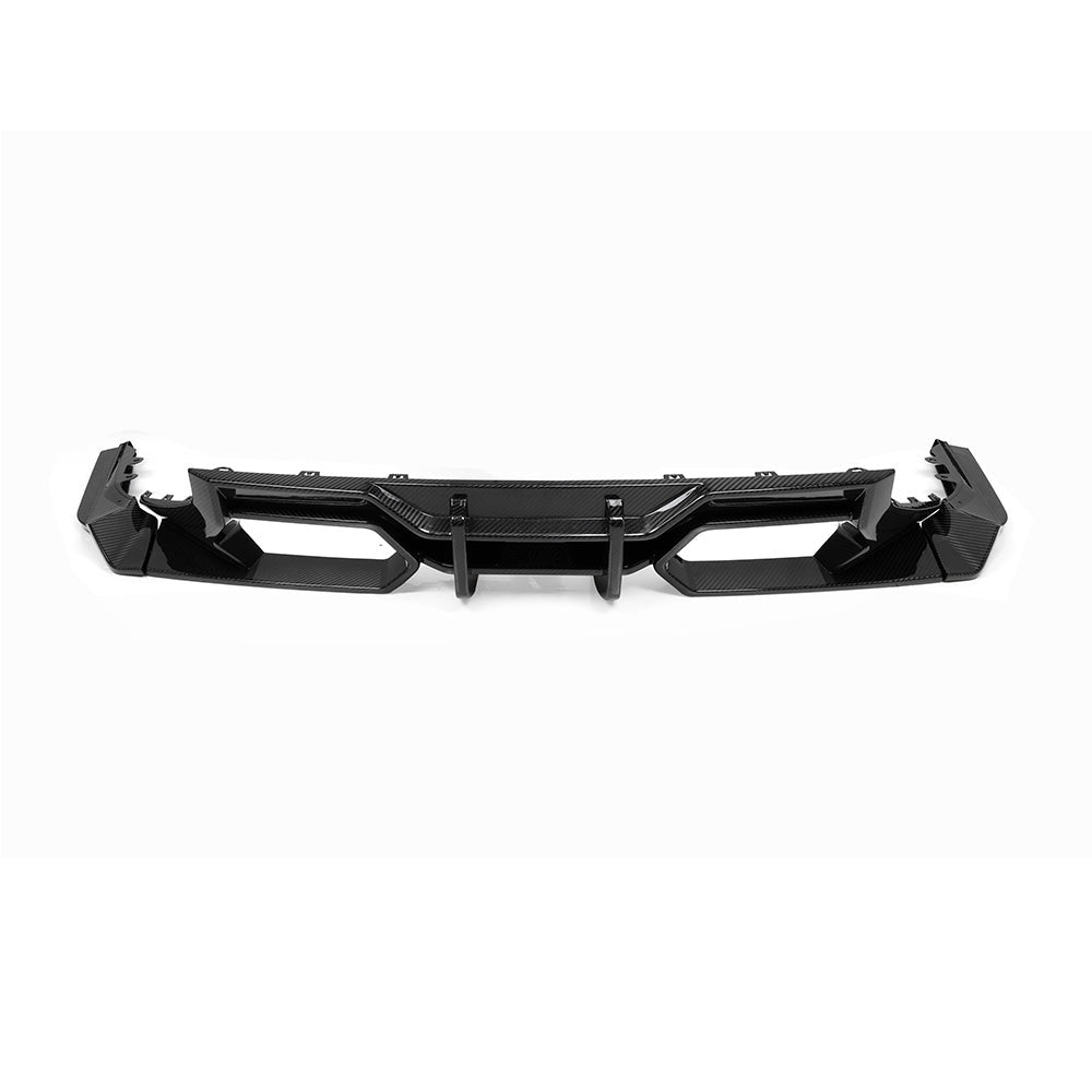 BMW M2 G87 Prepreg Carbon Fibre Rear Diffuser V1 - aggressive angular design with gloss finish