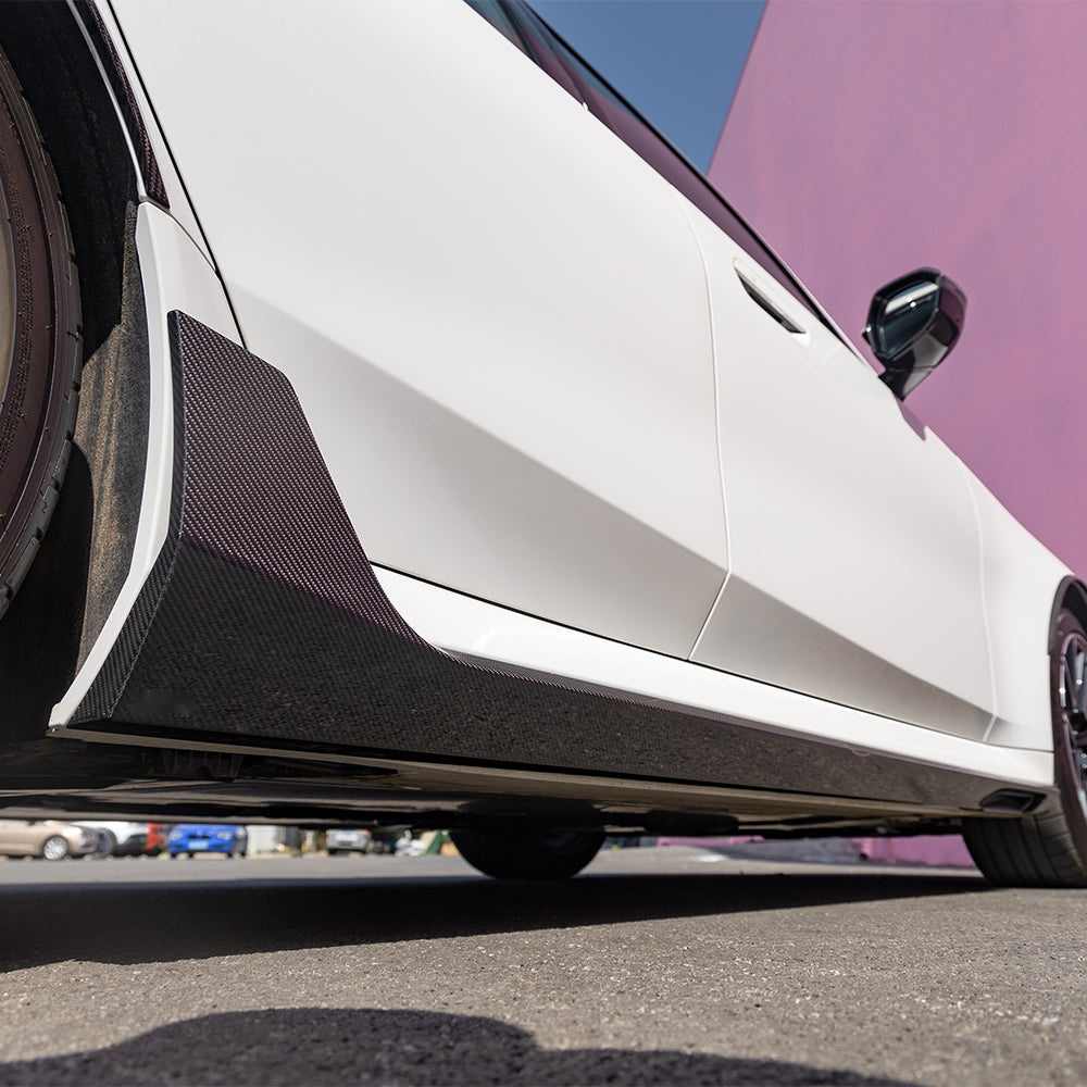 BMW M5 G90 Carbon Fibre Side Skirts with dual winglets - prepreg dry carbon upgrade