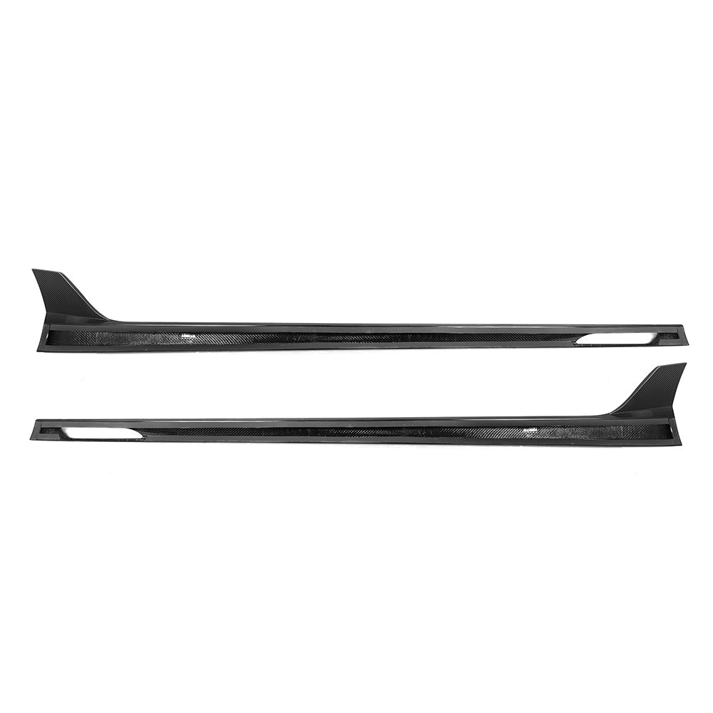 BMW M5 G90 Carbon Fibre Side Skirts with dual winglets - prepreg dry carbon upgrade