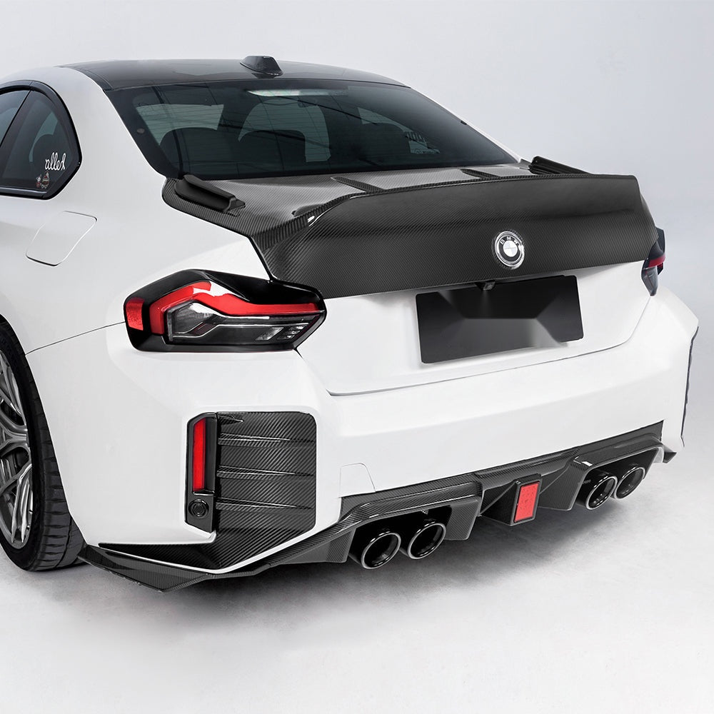 BMW M2 G87 Prepreg Carbon Fibre Rear Diffuser V3 - OEM fitment with integrated brake light