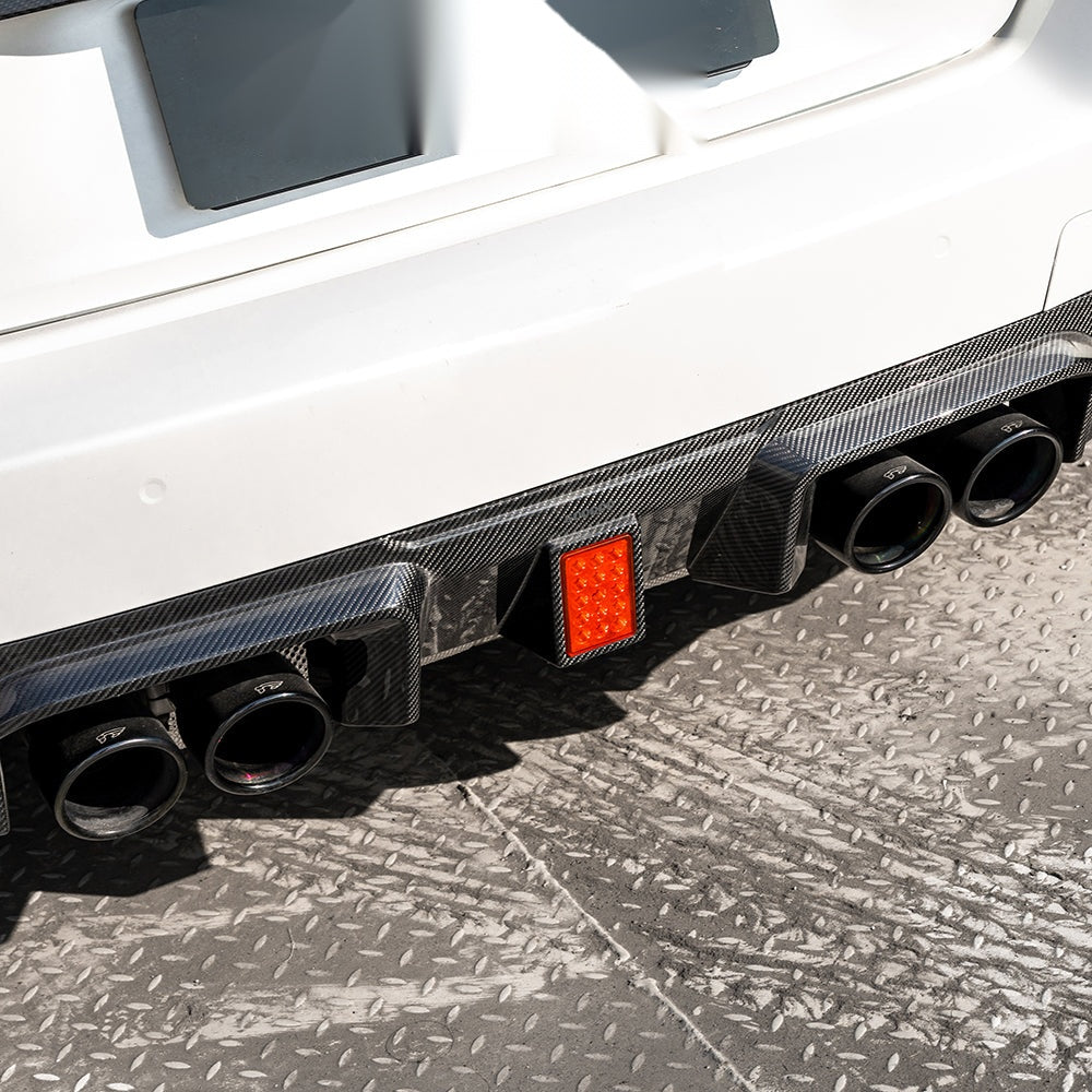 BMW M2 G87 Prepreg Carbon Fibre Rear Diffuser V3 - OEM fitment with integrated brake light