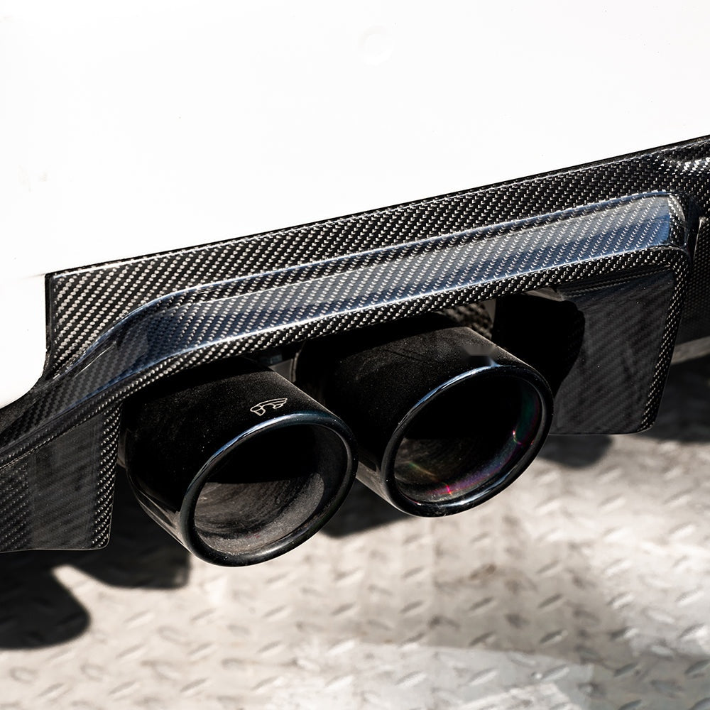 BMW M2 G87 Prepreg Carbon Fibre Rear Diffuser V3 - OEM fitment with integrated brake light