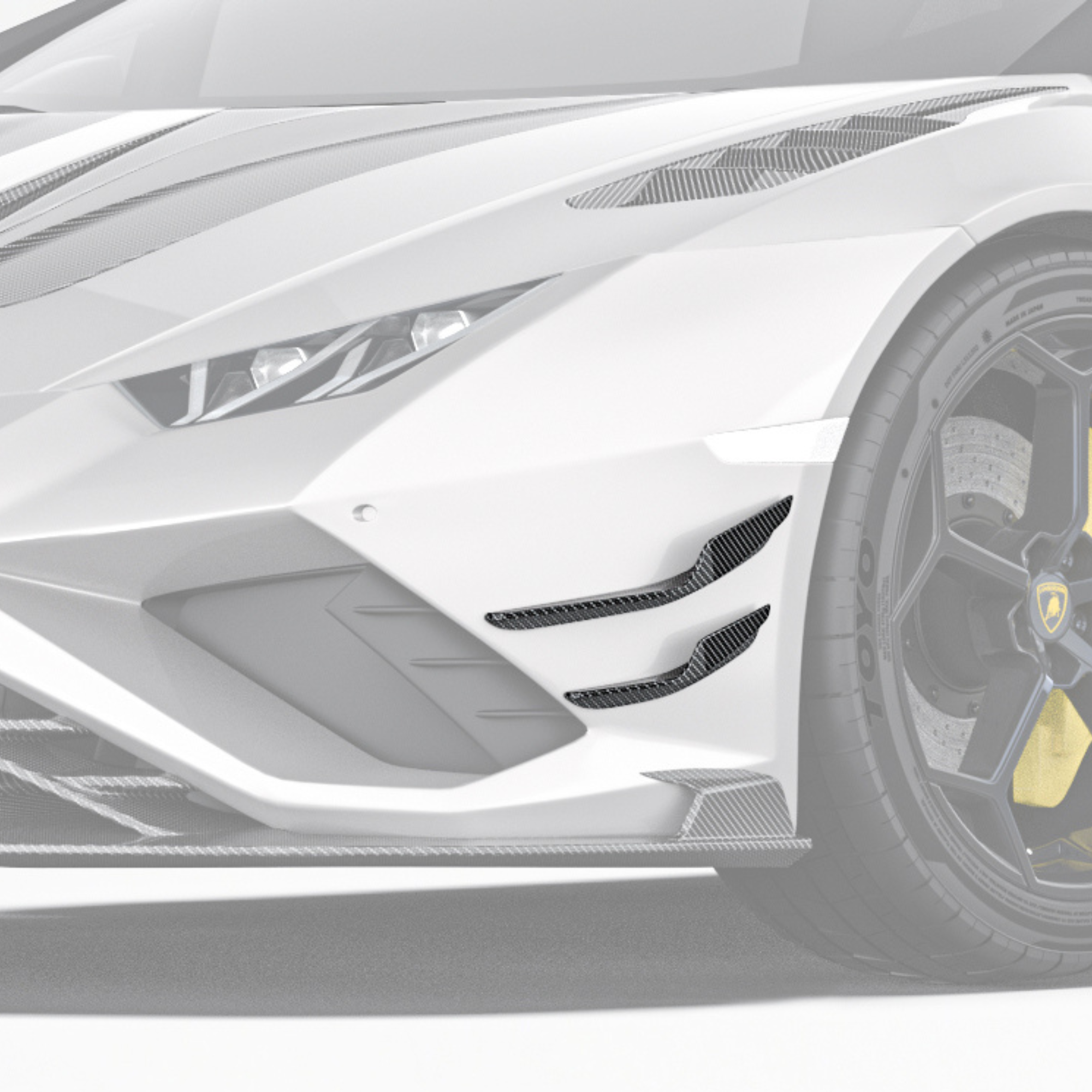Lamborghini Huracan Evo Carbon Fiber Front Bumper Canards image 0