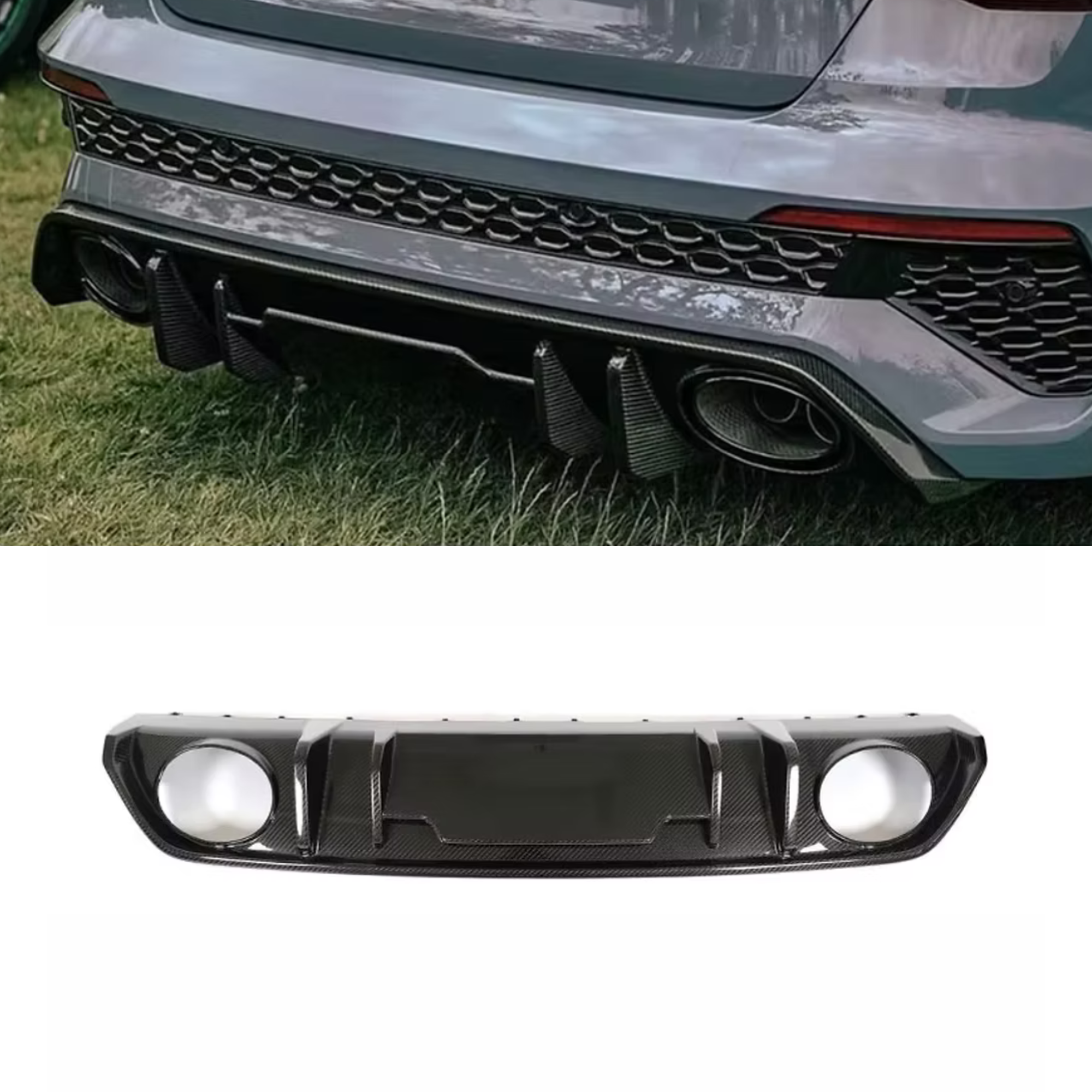 Audi RS3 8Y 2021+ Carbon Fiber Rear Diffuser Kit image 0
