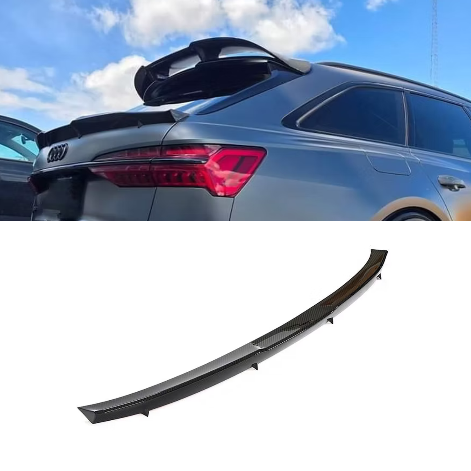 Audi A6/S6/RS6 C8 Carbon Fibre Secondary Rear Spoiler image 0