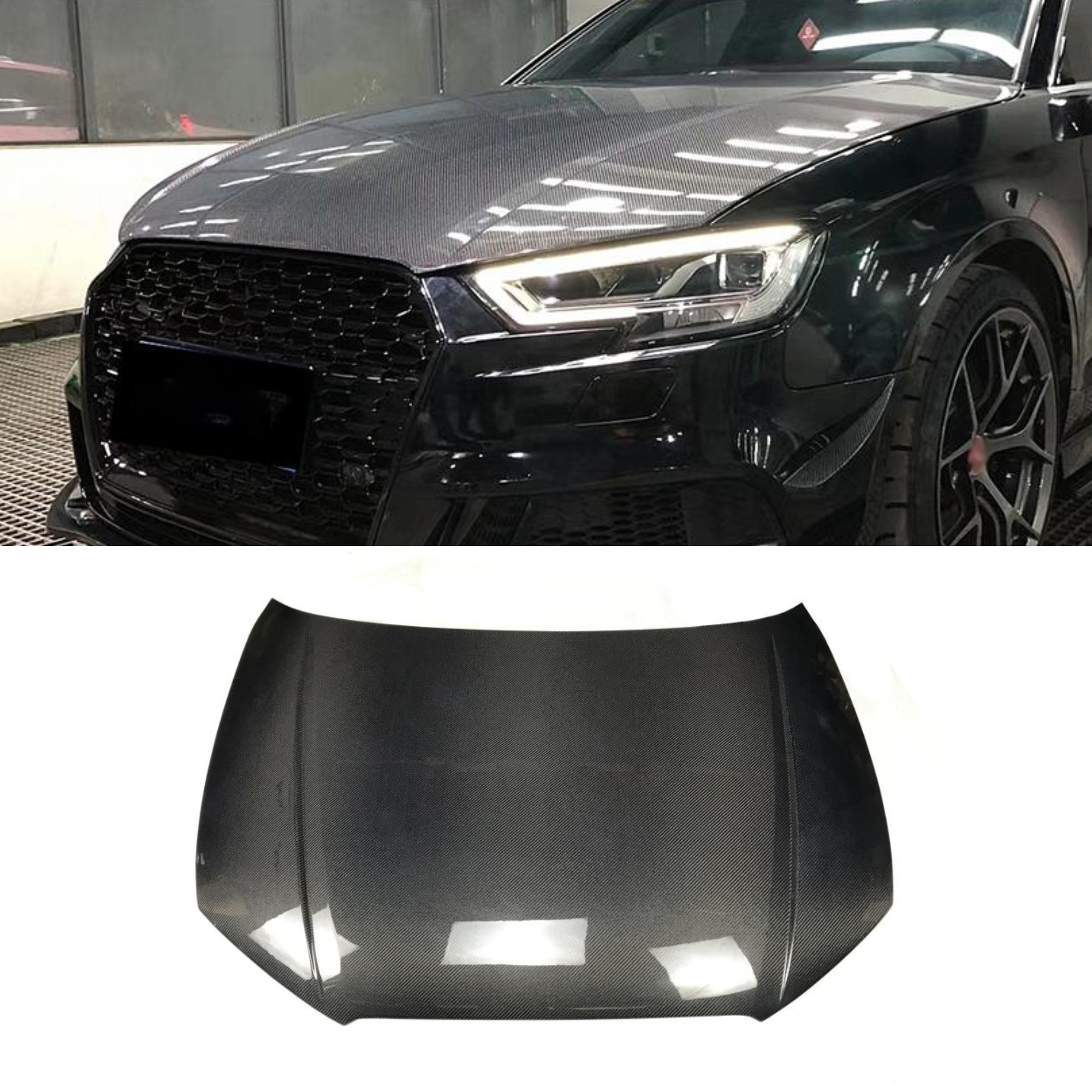 Audi A3/S3 8V e 8V.5 Cofano Motore in Fibra di Carbonio