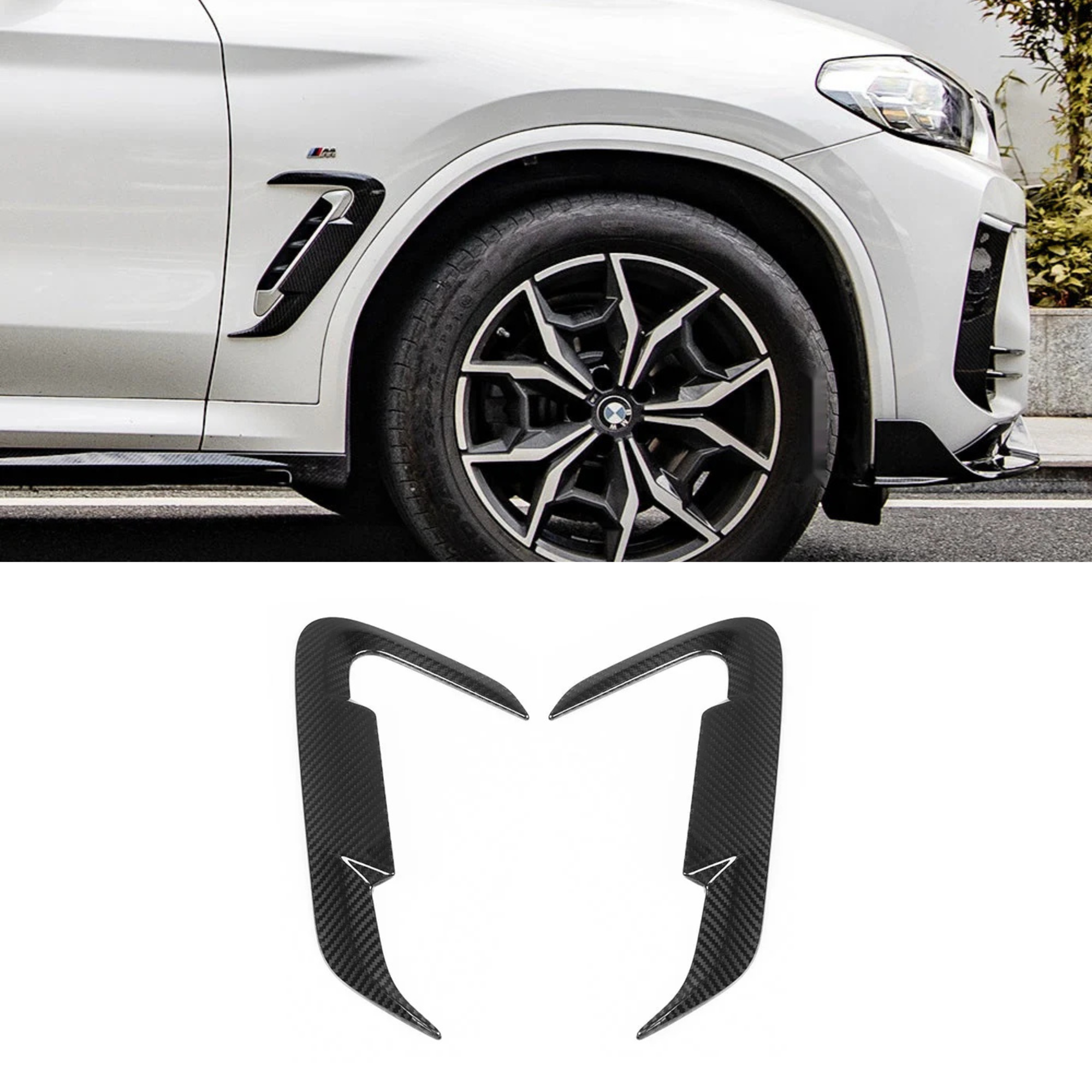 BMW X3 G01 LCI Finiture Laterali Parafanghi in Fibra di Carbonio