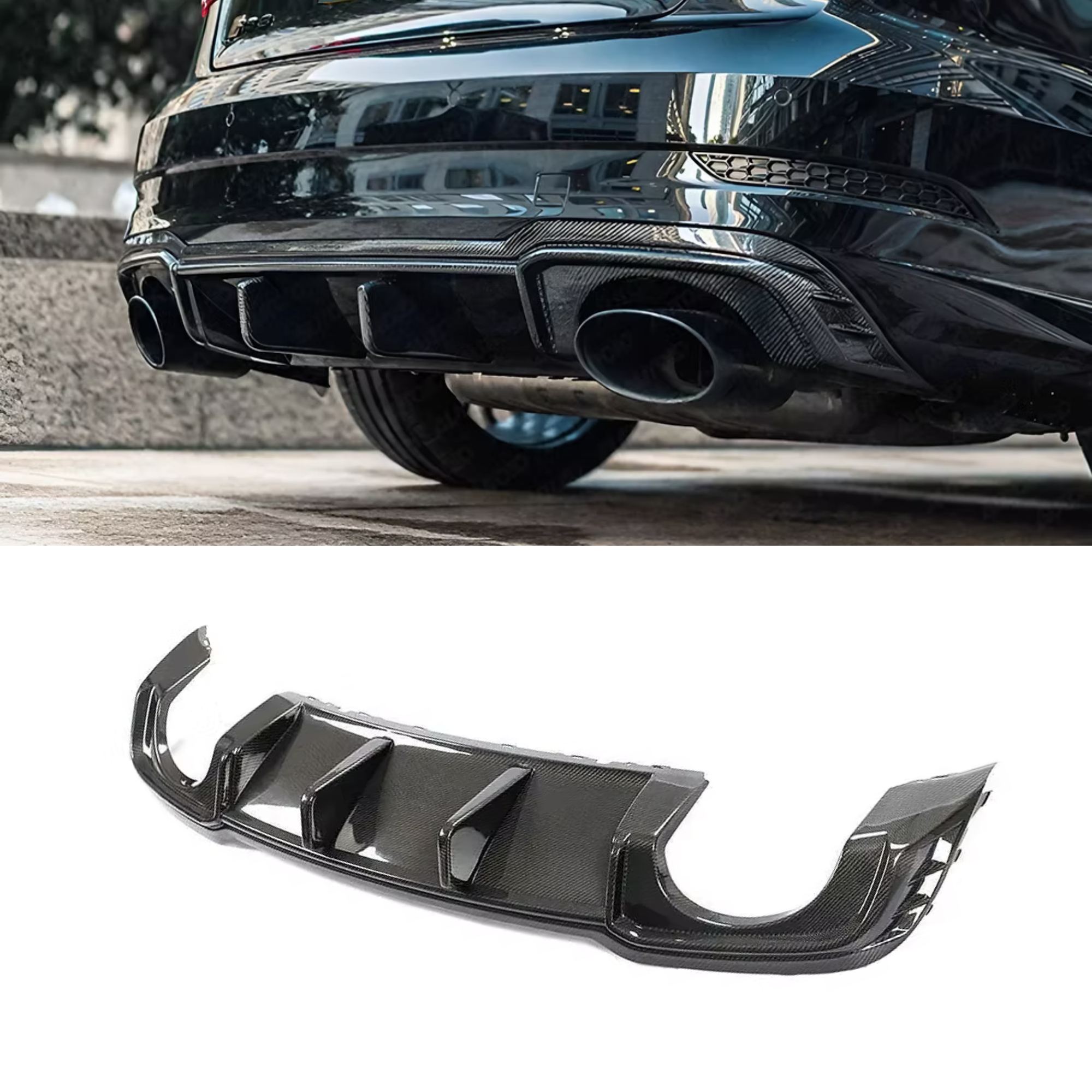 Audi RS3 8V.5 Carbon Fiber Rear Diffuser V2 image 0