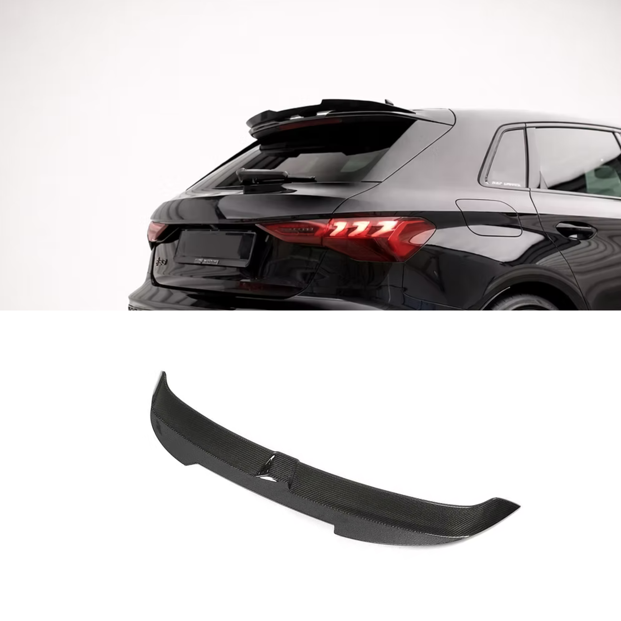 Audi A3/S3/RS3 8Y Carbon Fiber Rear Spoiler Wing V2 image 0