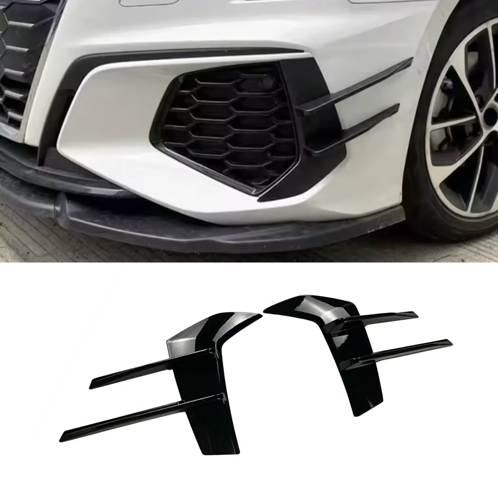 Audi A3 S-Line/S3 8Y Front Bumper Canards/Winglets image 0
