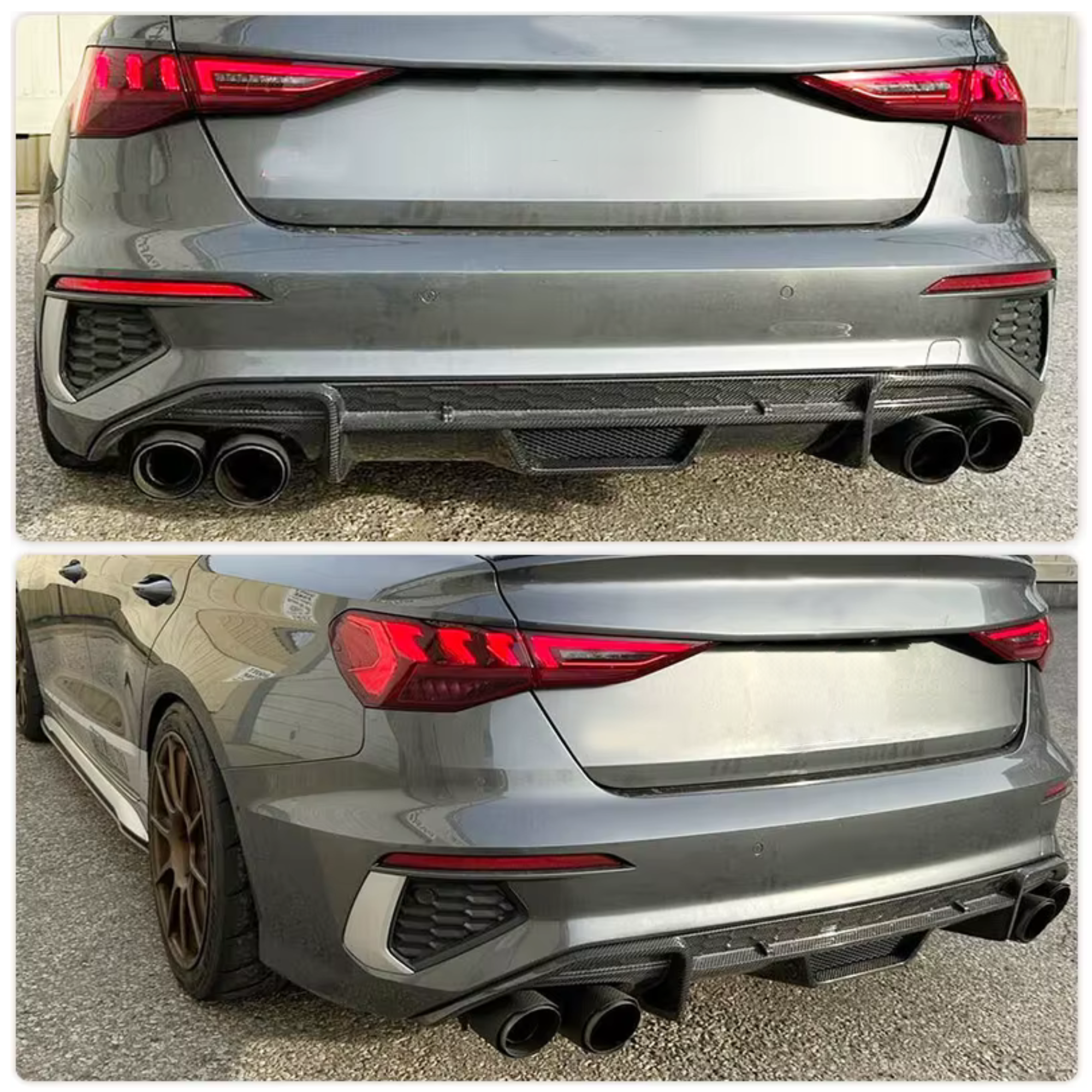 Audi S3 8Y 2021+ Carbon Fiber Rear Diffuser image 2