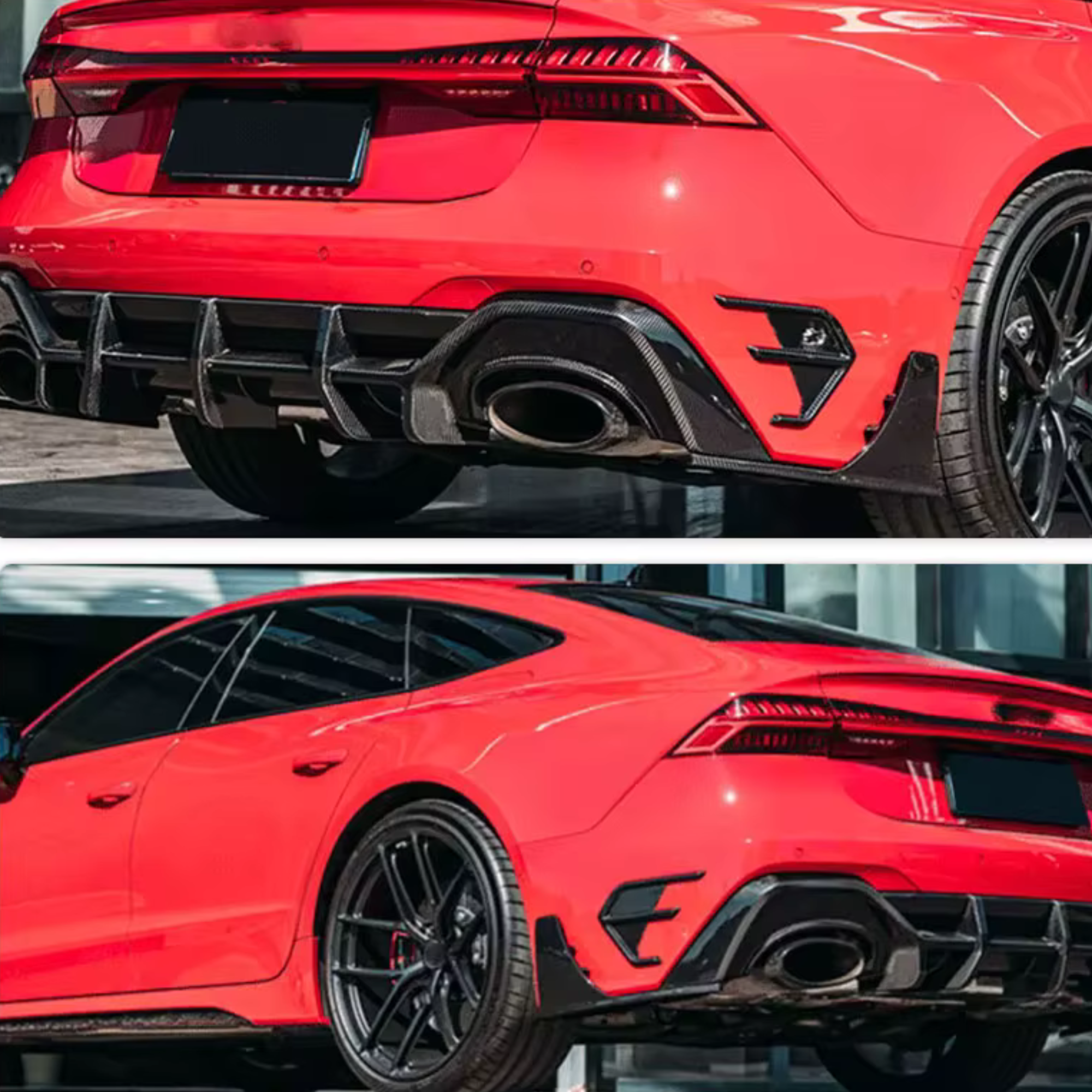 Audi RS6/RS7 C8 Carbon Fiber Rear Bumper Diffuser Lip V2 image 2