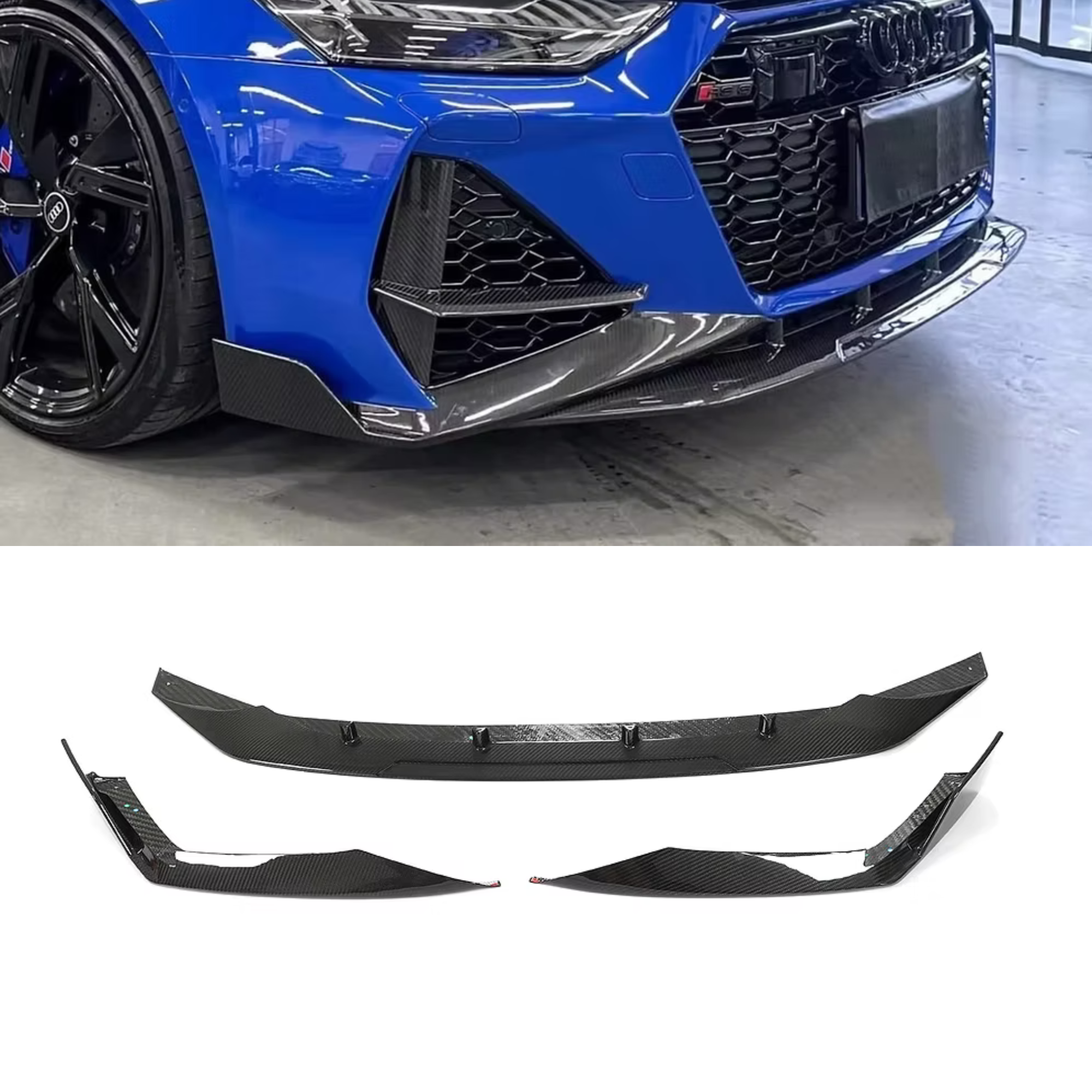 Audi RS6/RS7 C8 Carbon Fiber Front Splitter Lip image 0