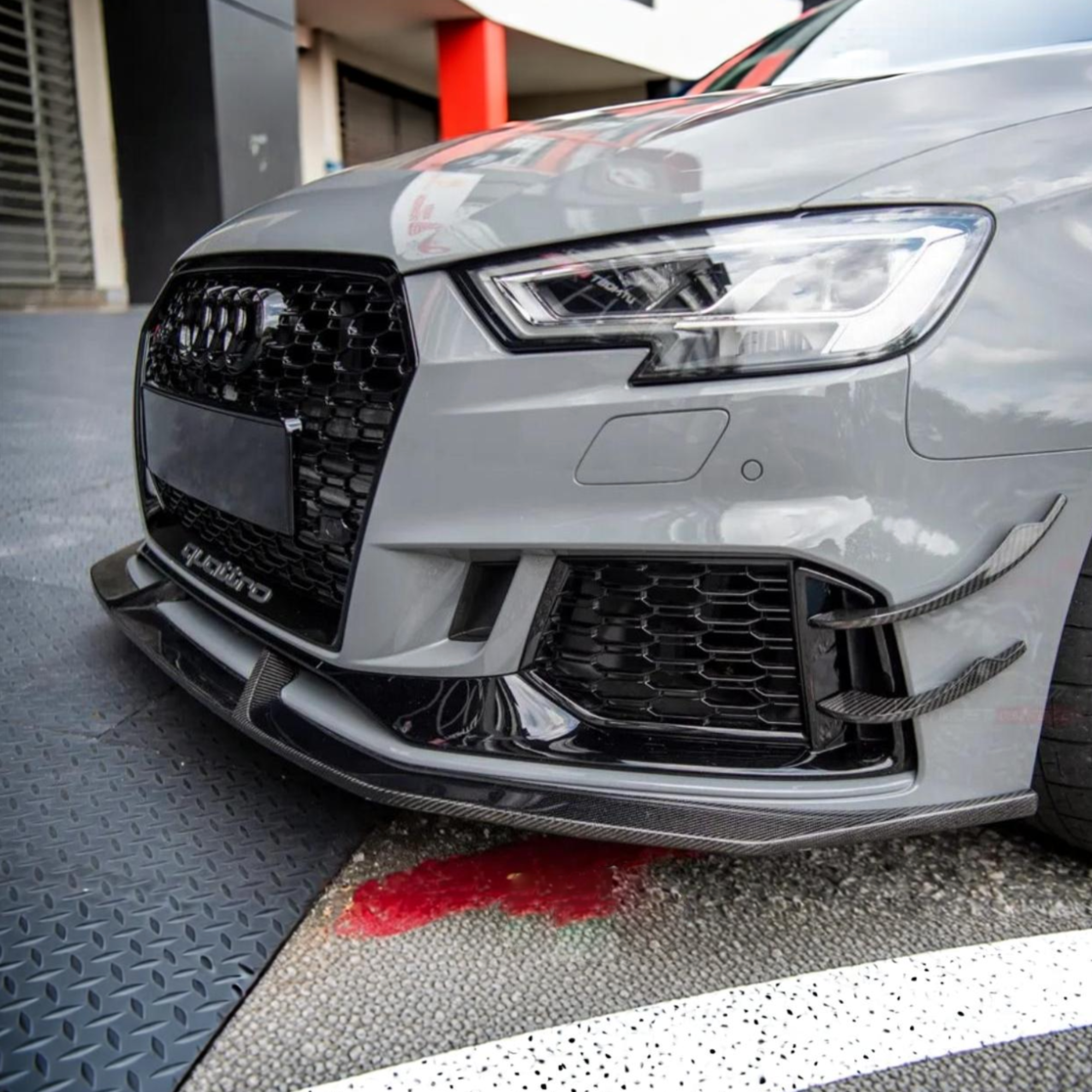 Audi RS3 8V.5 Carbon Fiber Front Bumper Canards image 1