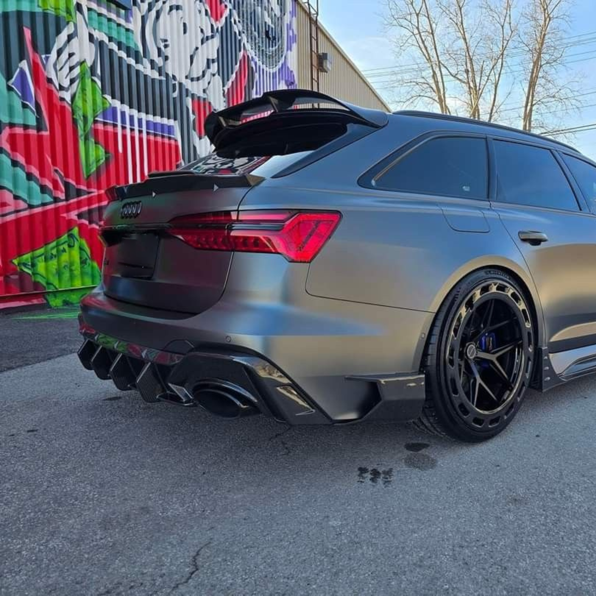 Audi RS6/RS7 C8 Carbon Fiber Rear Bumper Diffuser Lip Splitter image 3