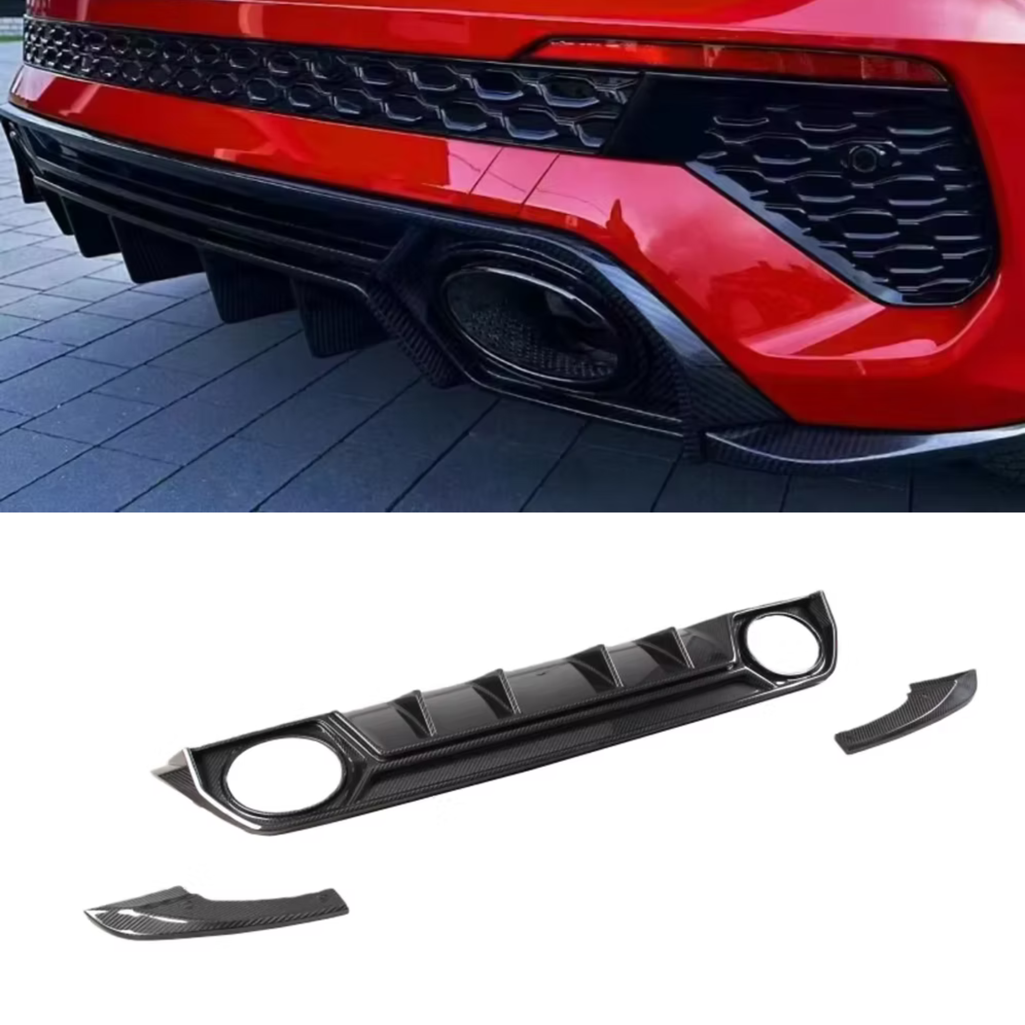 Audi RS3 8Y 2021+ Carbon Fiber Rear Diffuser Kit V2 image 0