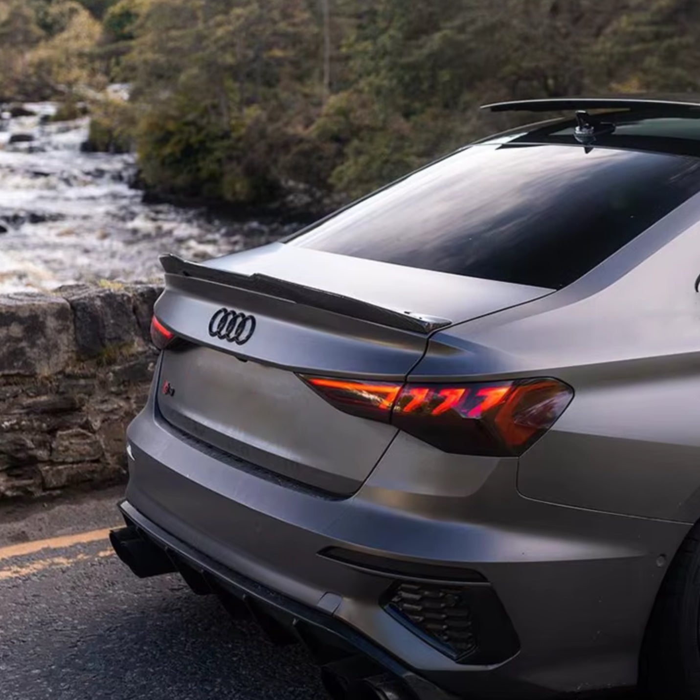 Audi A3/S3/RS3 8Y Carbon Fiber Rear Spoiler/Wing OEM Style Sedan image 1