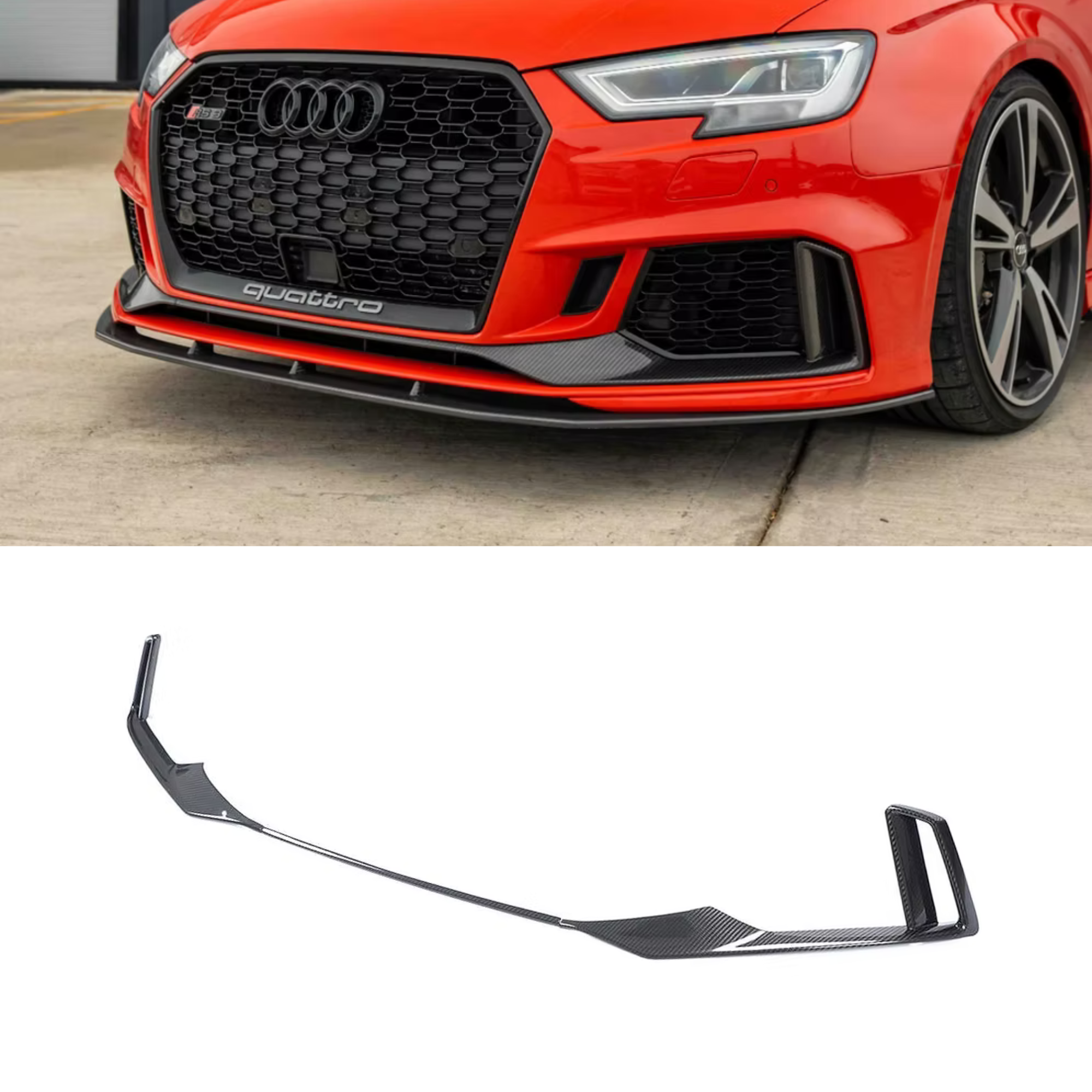 Audi RS3 8V.5 Carbon Fiber Front Bumper Vent Trim image 0