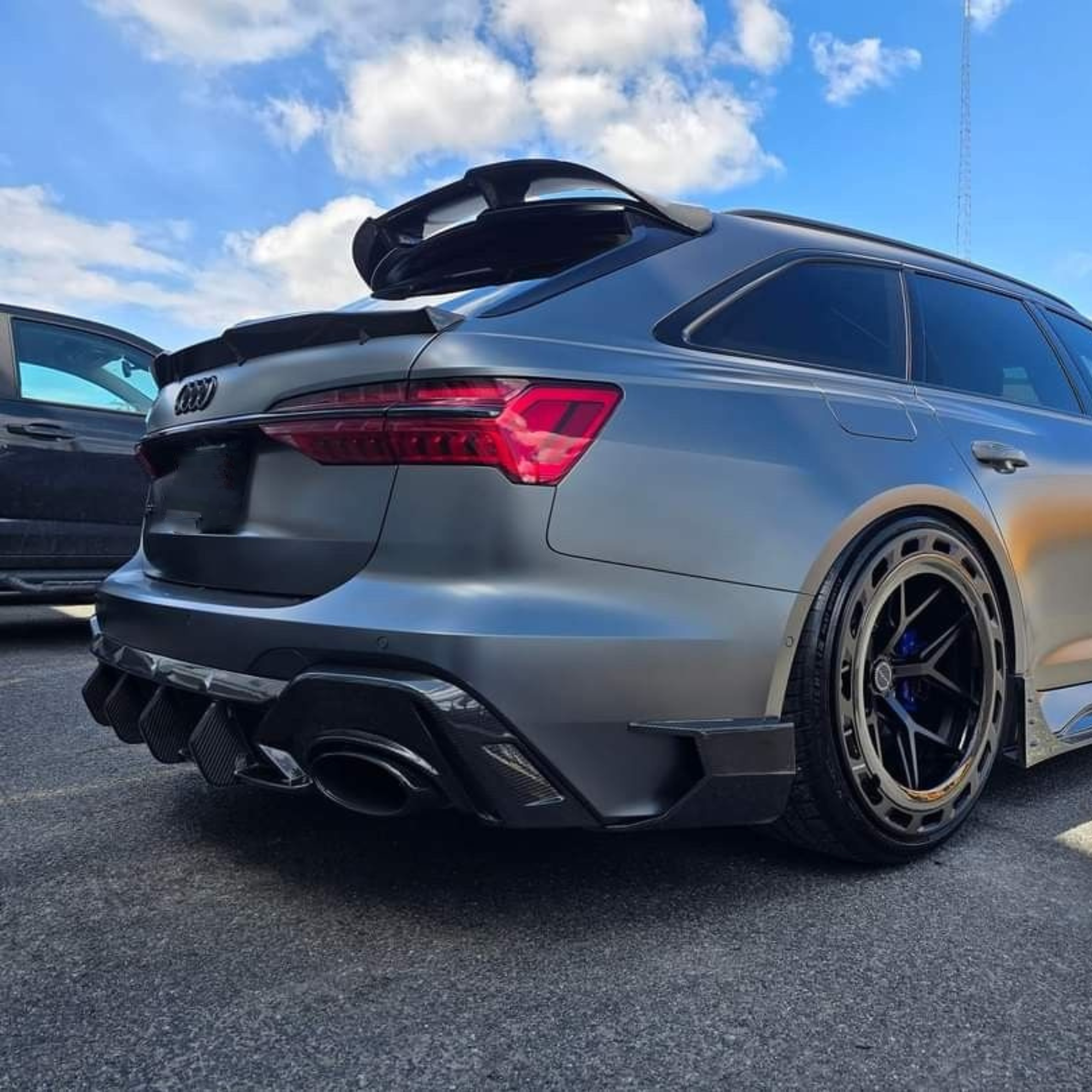 Audi RS6/RS7 C8 Carbon Fiber Rear Bumper Diffuser Lip Splitter image 1