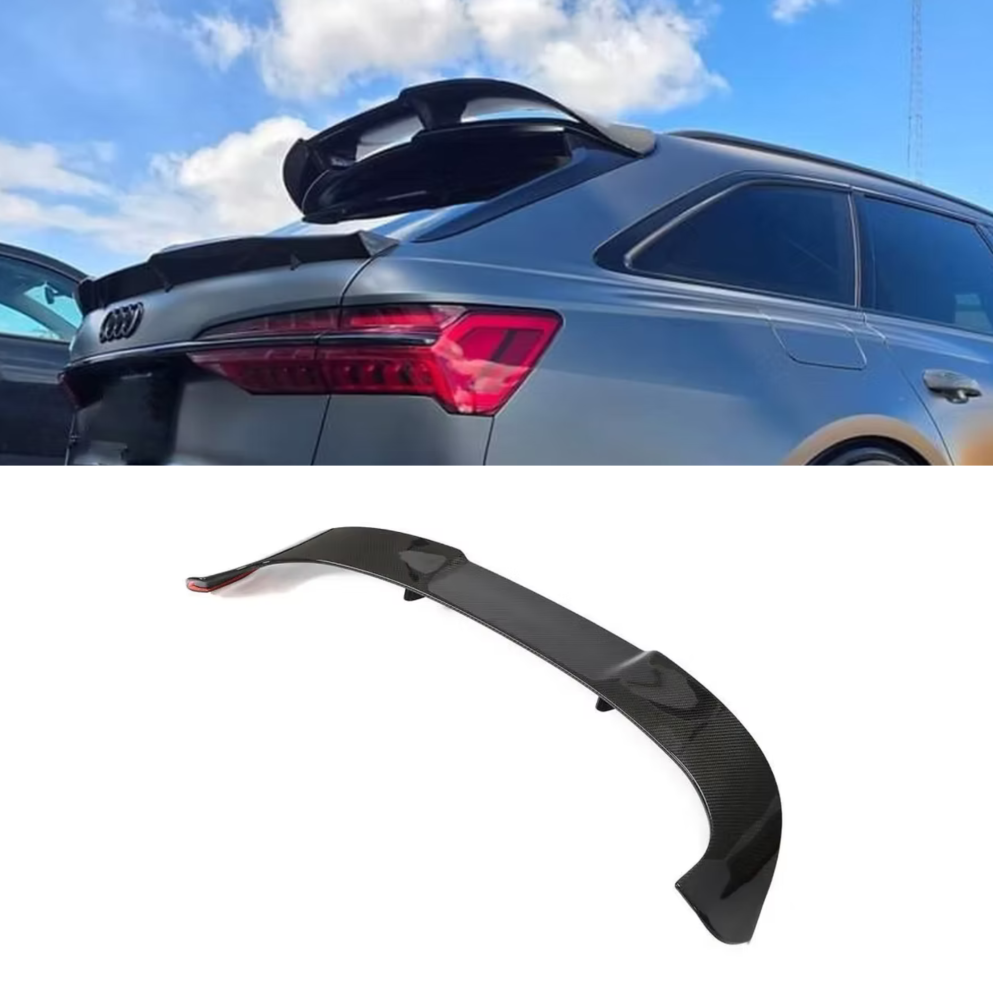 Audi RS6 C8 Carbon Fiber Roof Spoiler Wing V2 image 0