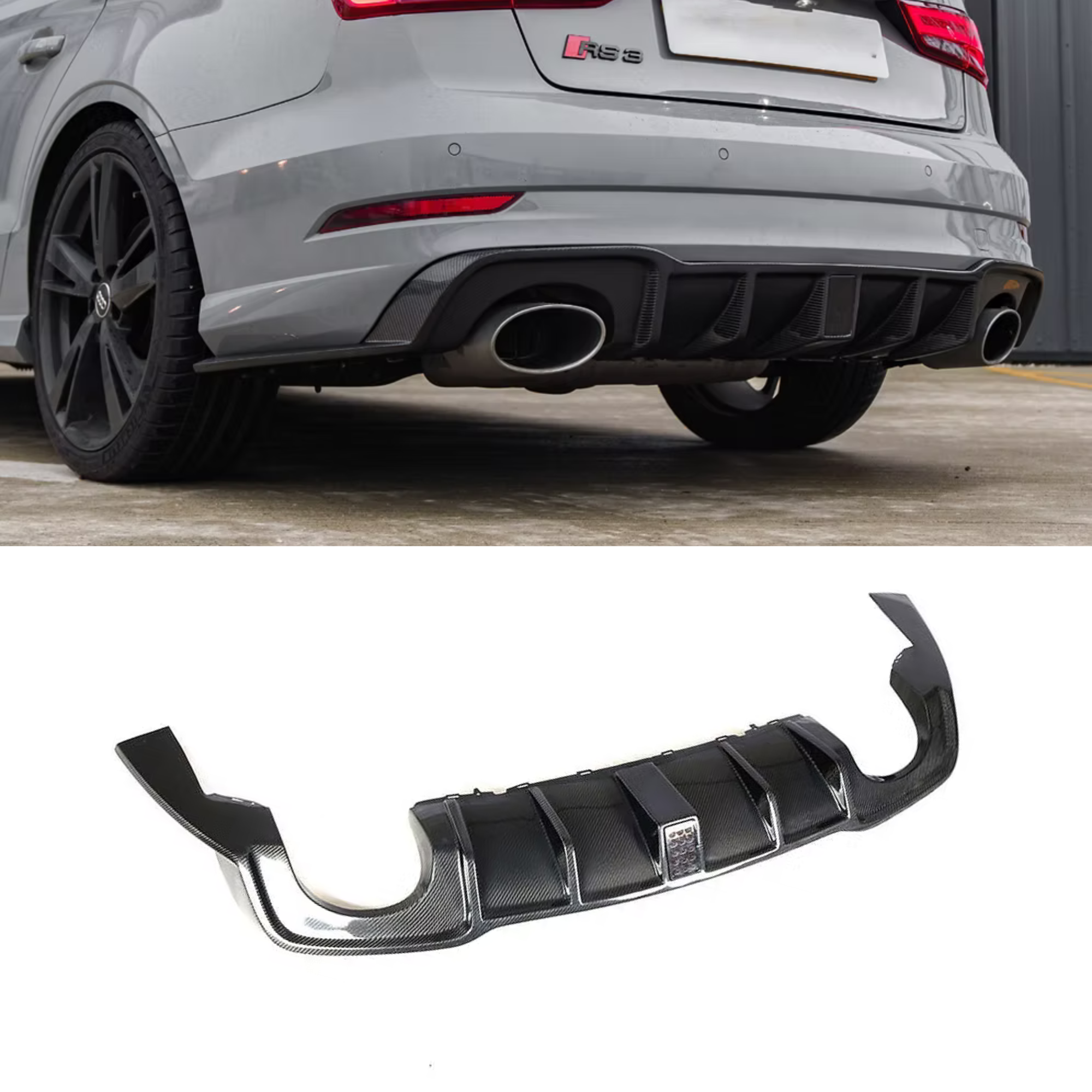 Audi RS3 8V.5 Carbon Fiber Rear Diffuser V1 image 0