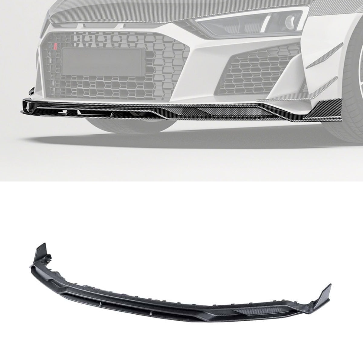 Audi R8 Mk2.5 Carbon Fibre Front Lip - prepreg dry carbon autoclave race-inspired upgrade