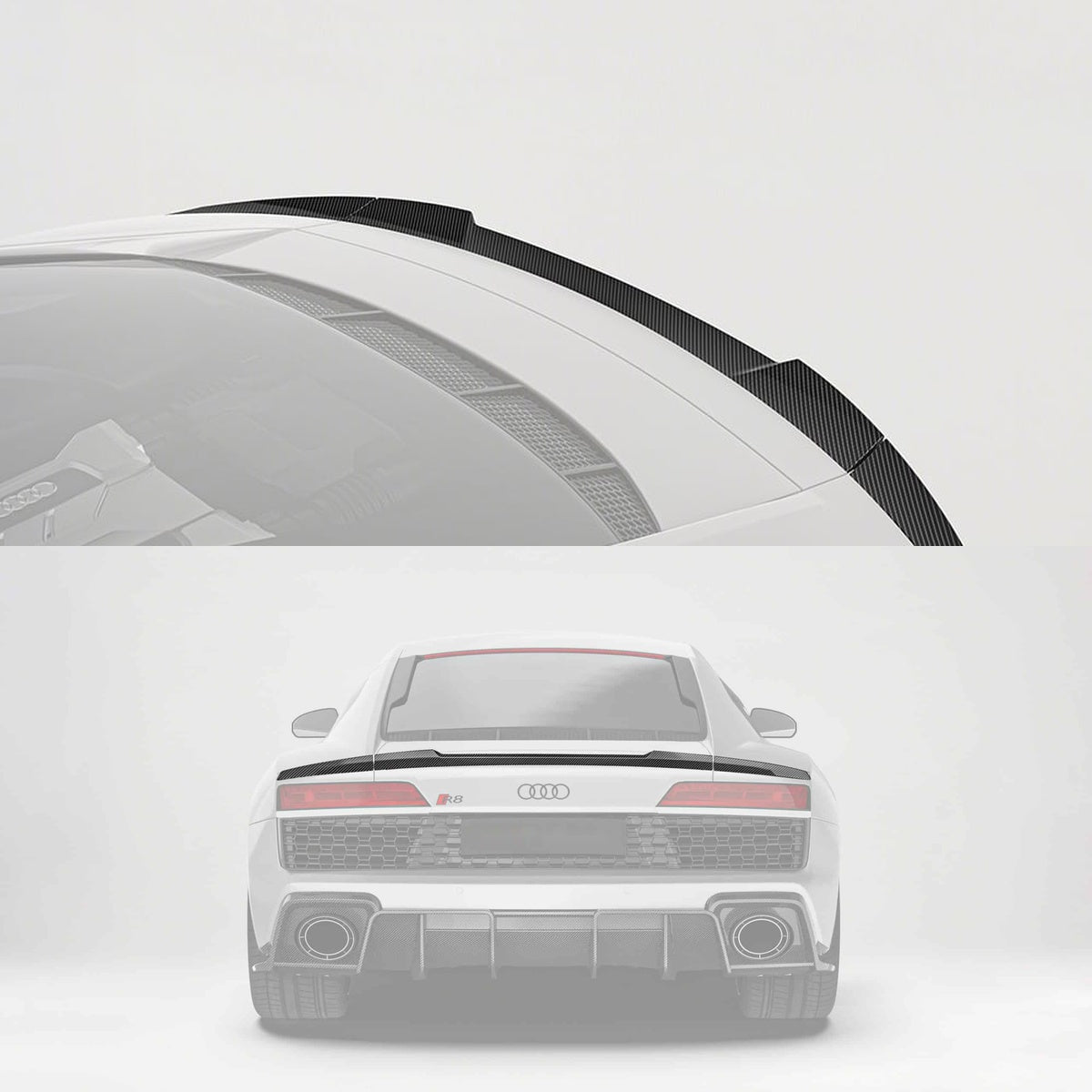 Audi R8 Mk2.5 Carbon Fibre Rear Spoiler - lightweight aerodynamic upgrade for Type 4S facelift