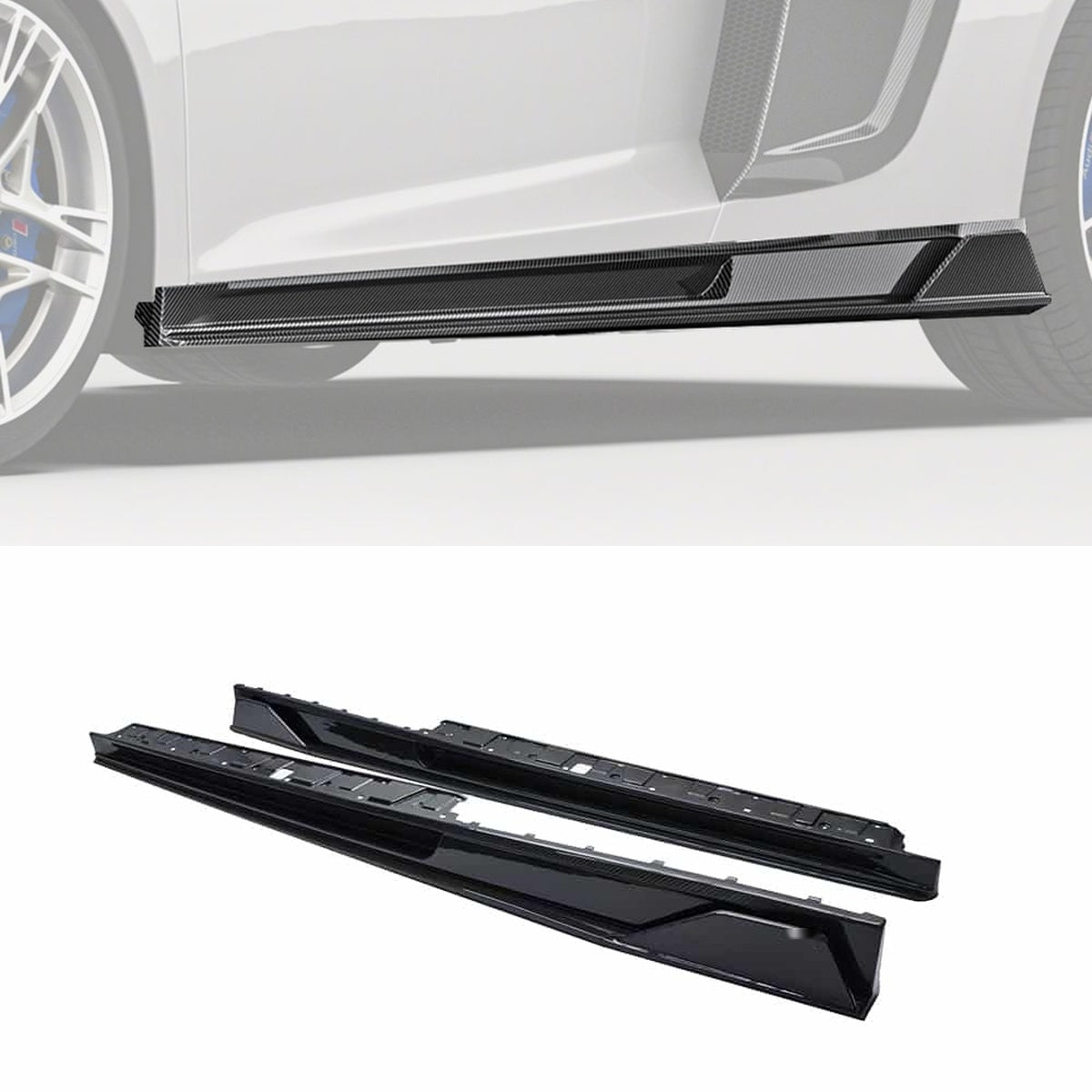 Audi R8 Mk2.5 Carbon Fibre Side Skirts - lightweight aerodynamic upgrade for Type 4S