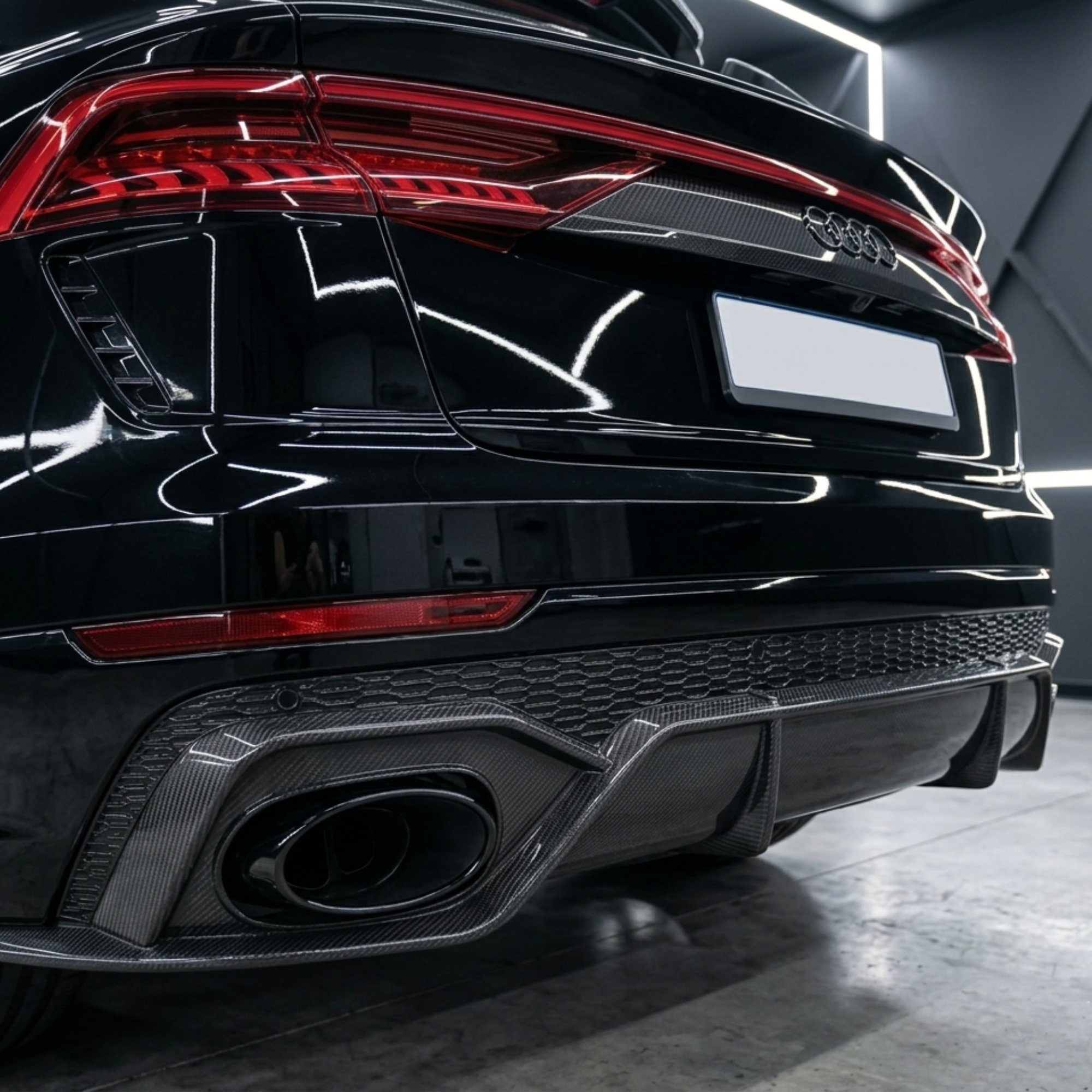 Audi RSQ8 4M Carbon Fiber Replacement Rear Bumper Diffuser image 1