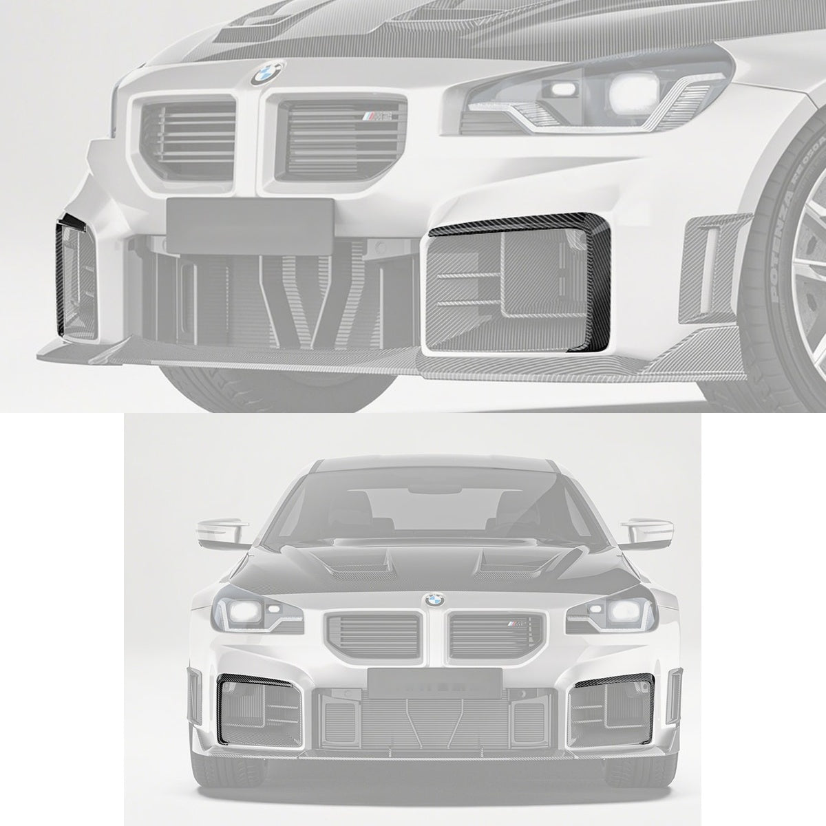 BMW M2 G87 Carbon Fibre Front Canards - race-inspired aerodynamic styling upgrade