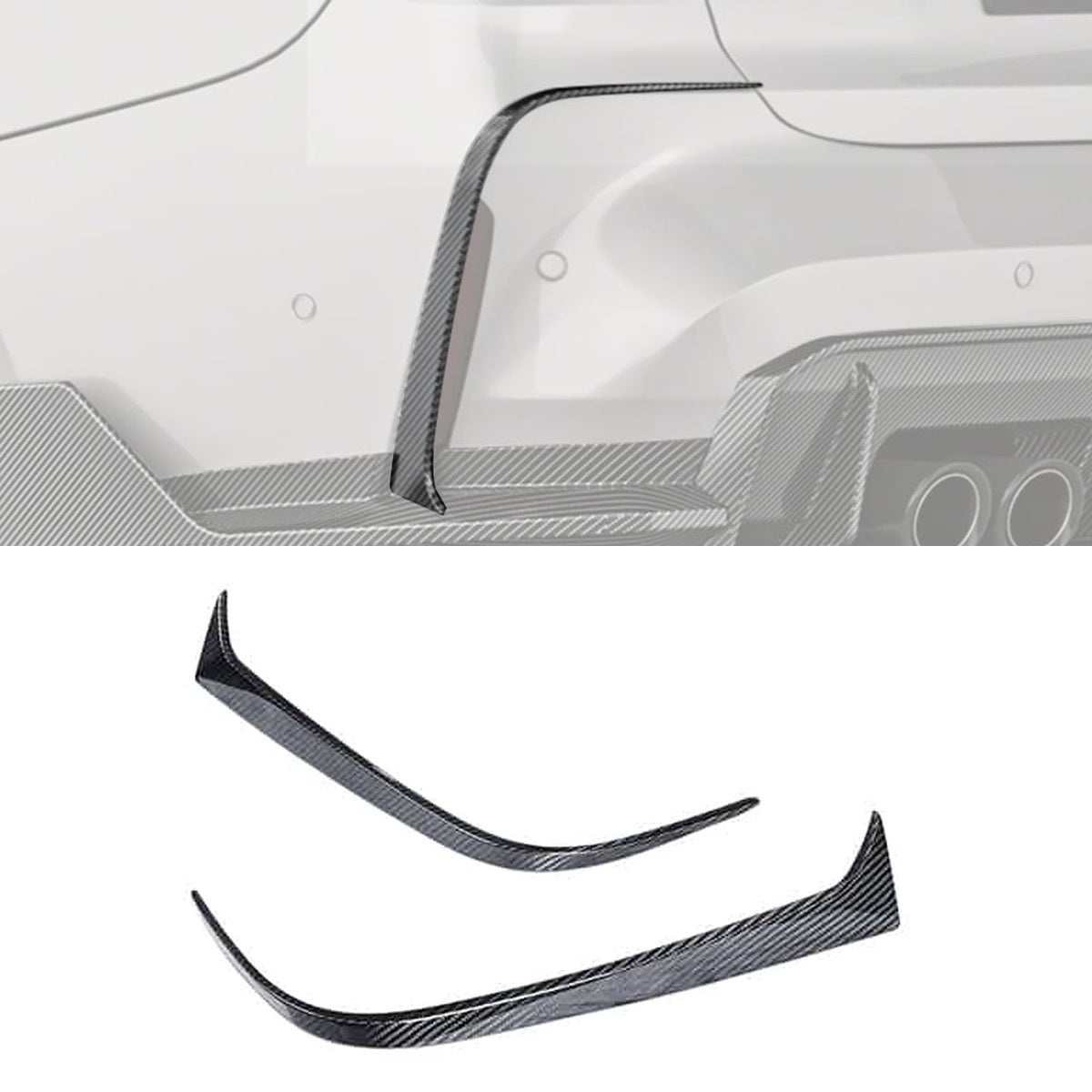 BMW M3 G80 Carbon Fibre Rear Canards - aerodynamic track-inspired styling upgrade