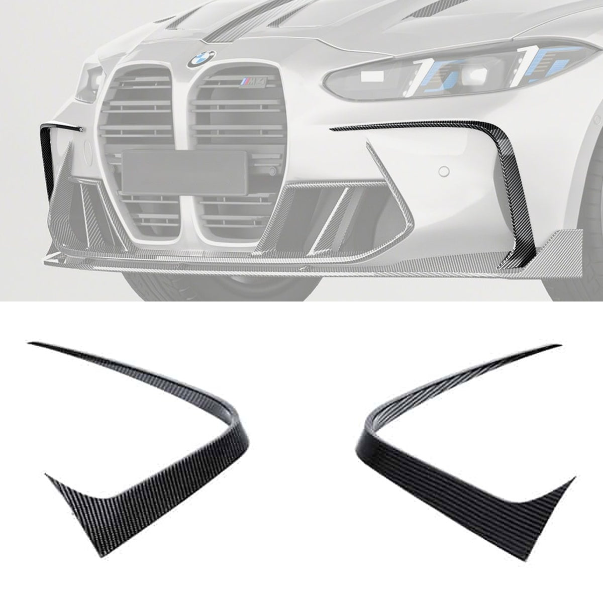 BMW M4 G82 G83 Carbon Fibre Front Canards - race-inspired aerodynamic styling upgrade