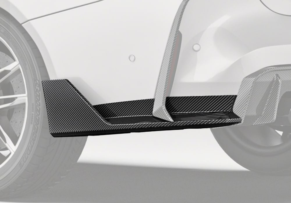 BMW M4 G82 G83 Carbon Fibre Rear Side Splitter - aggressive aero styling upgrade