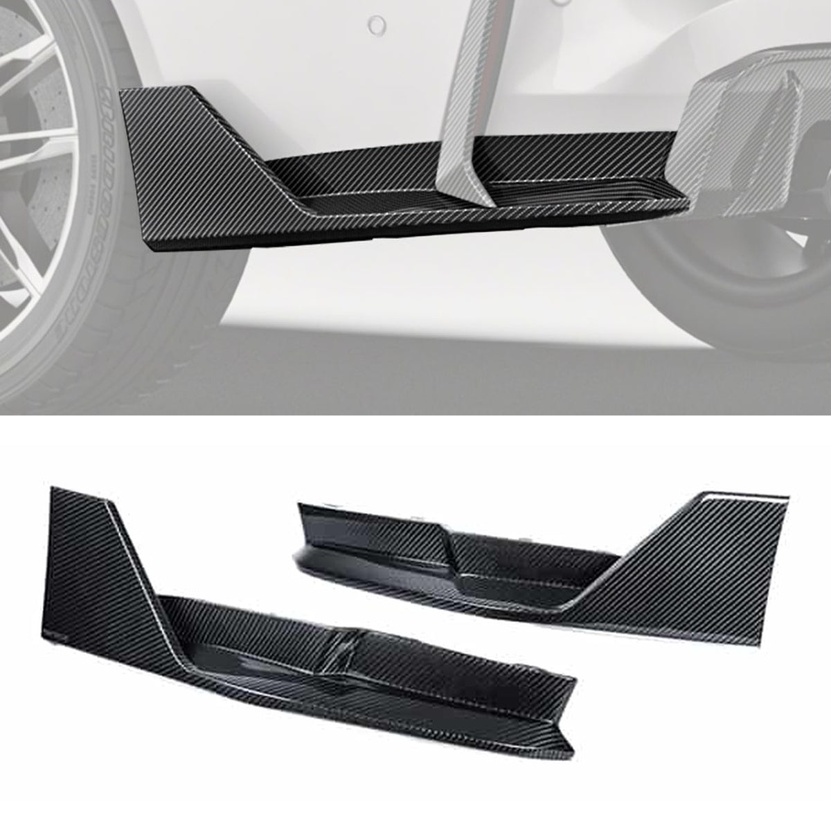 BMW M4 G82 G83 Carbon Fibre Rear Side Splitter - aggressive aero styling upgrade