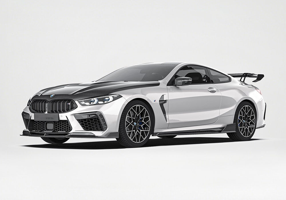 BMW M8 F91 F92 F93 Carbon Fibre Aero Kit - full body upgrade with front lip, side skirts, diffuser and spoiler