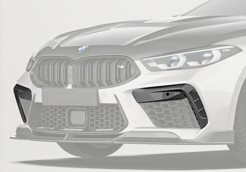 BMW M8 F91 F92 F93 Carbon Fibre Front Canards - race-inspired aerodynamic upgrade