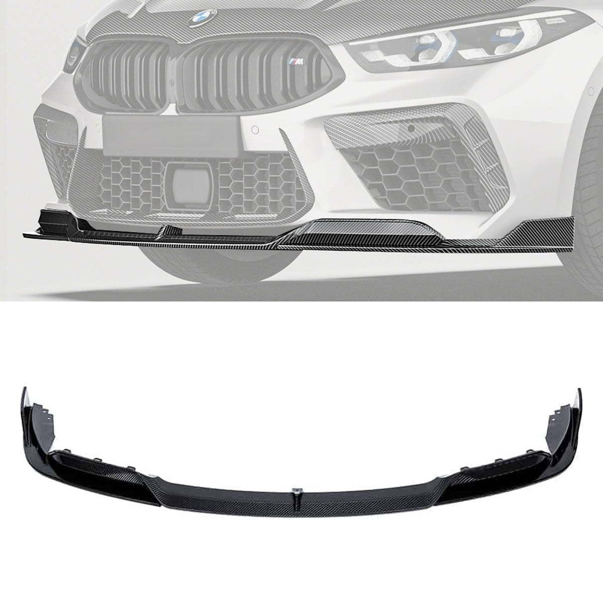 BMW M8 F91 F92 F93 Carbon Fibre Front Lip - aggressive aerodynamic splitter upgrade