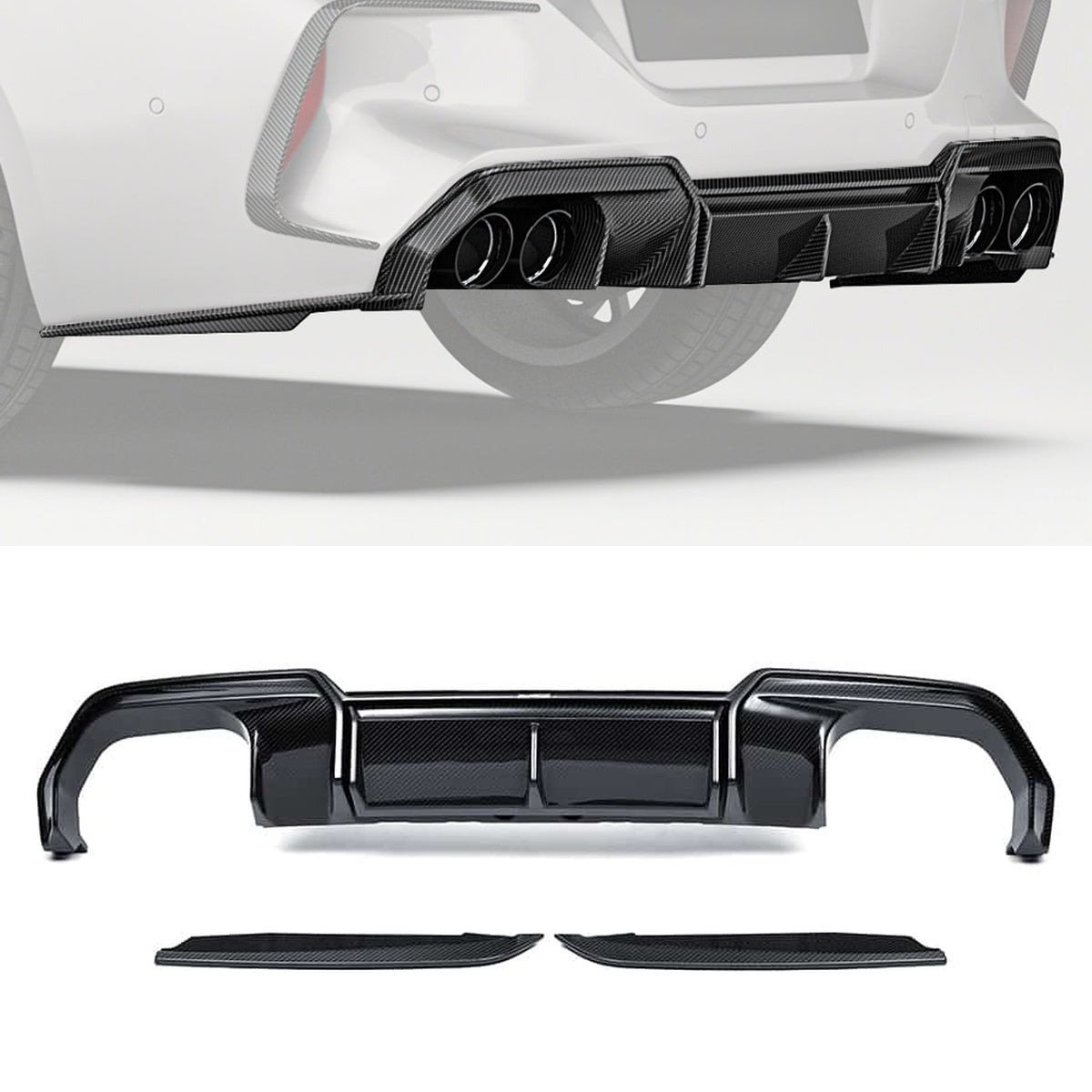 BMW M8 F91 F92 F93 Carbon Fibre Rear Diffuser - race-inspired aerodynamic upgrade