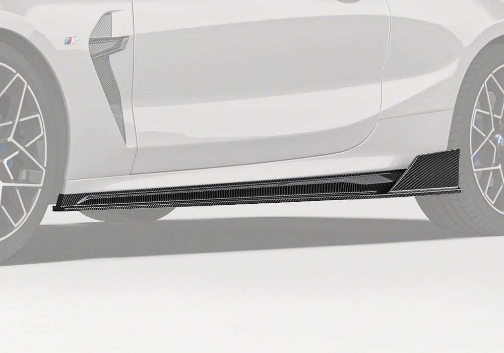 BMW M8 F91 F92 F93 Carbon Fibre Side Skirts - gloss finish aerodynamic upgrade